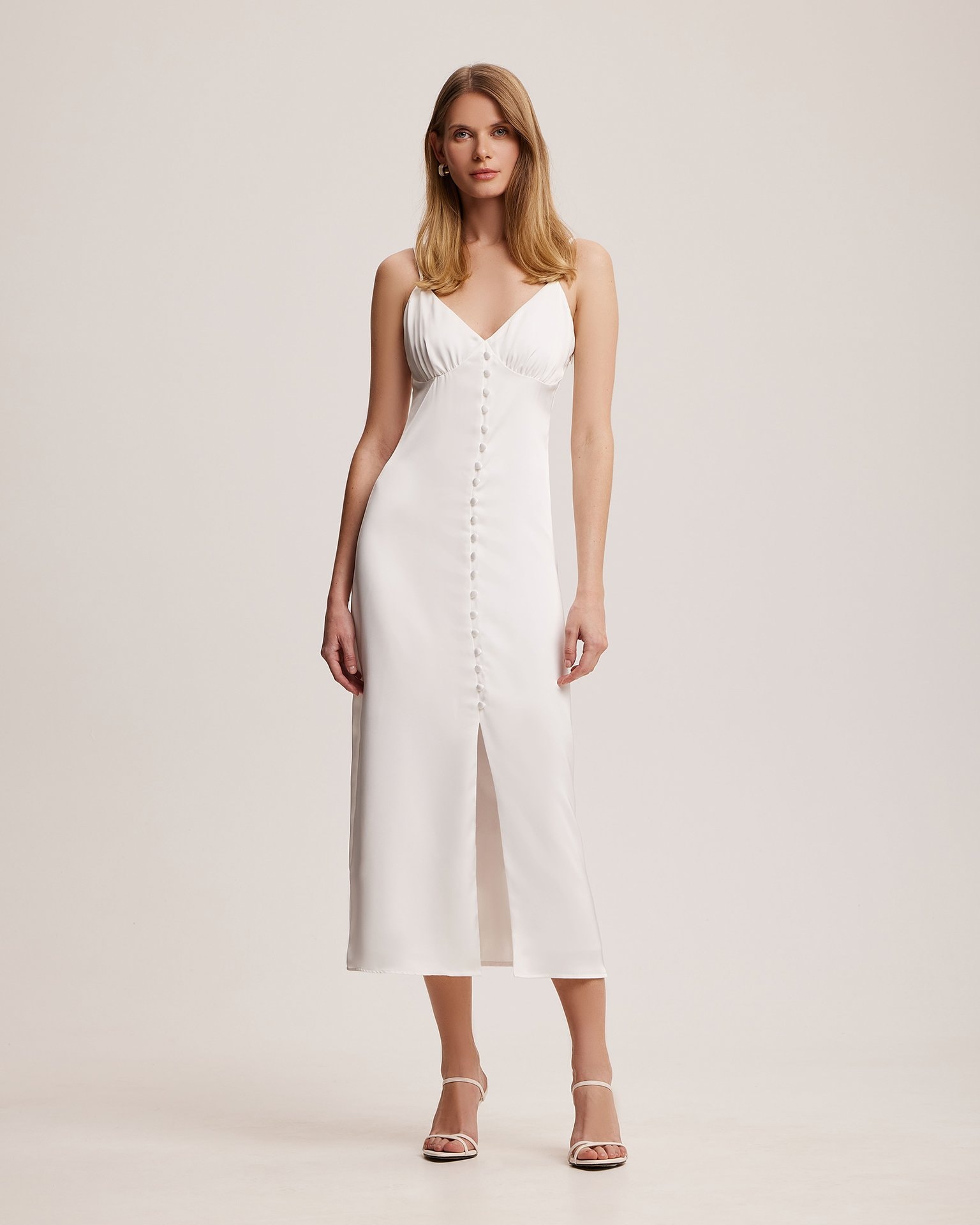 Spaghetti strap dress, Milky — photo 2