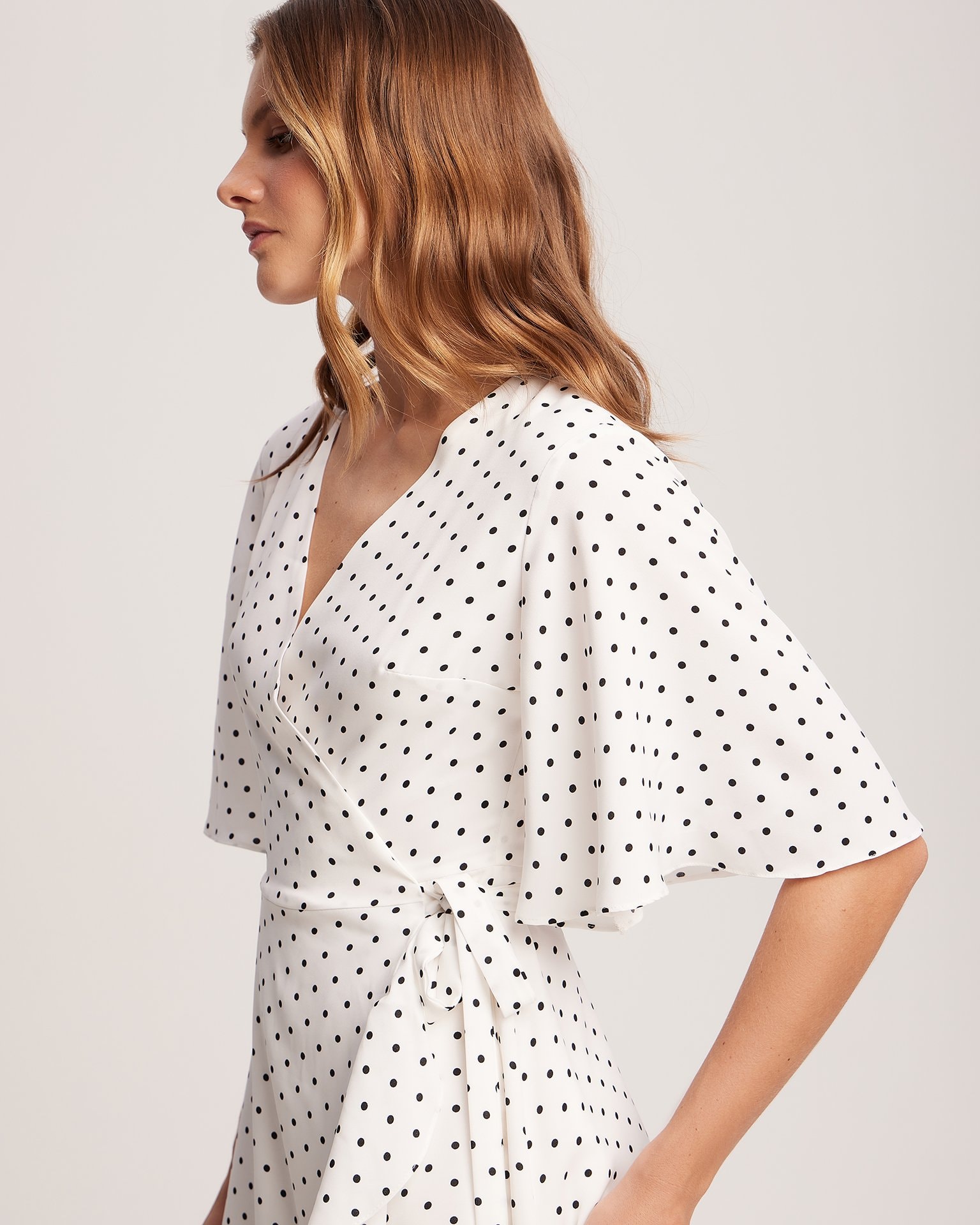 Polka dot print dress, White — photo 8