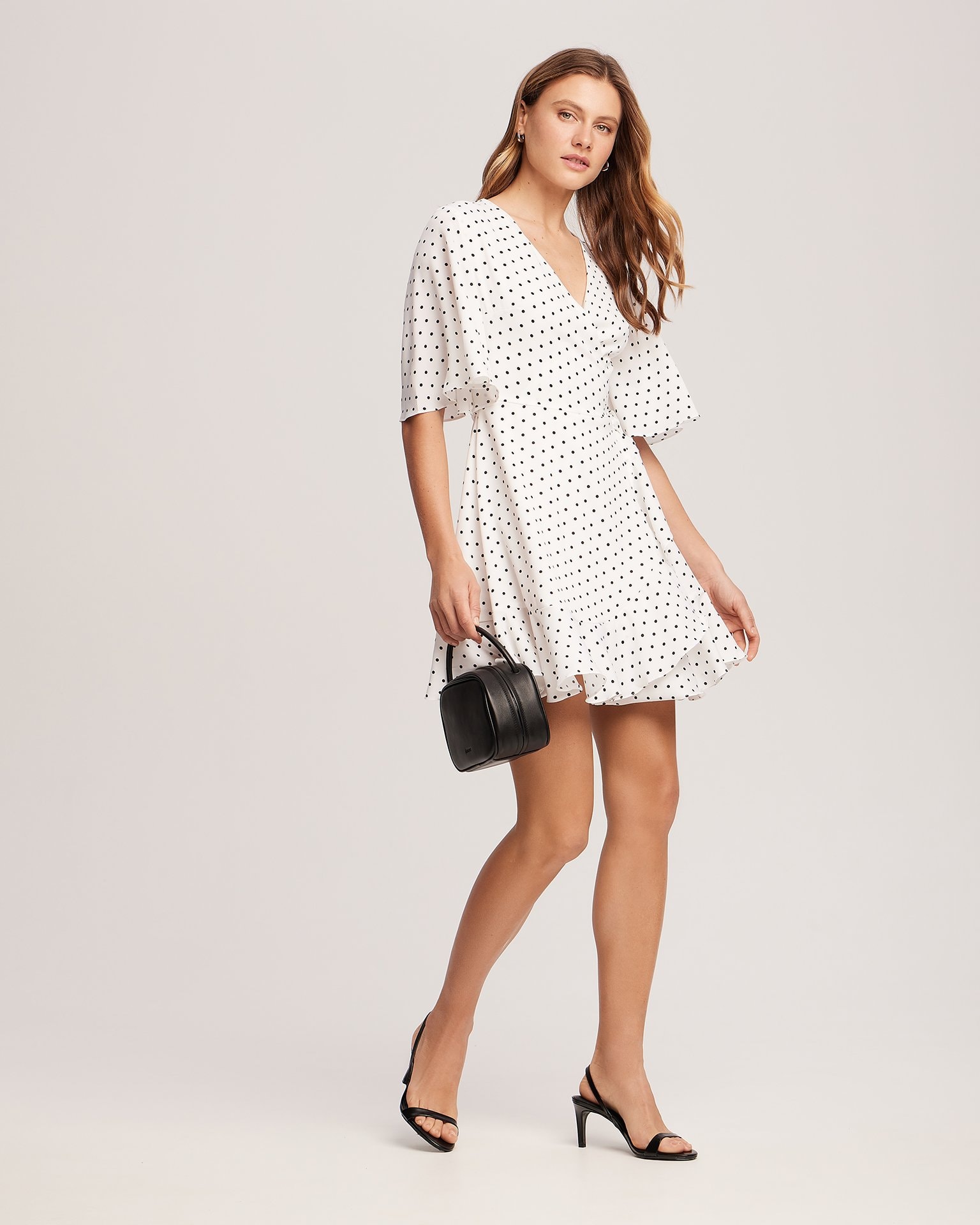 Polka dot print dress, White — photo 5