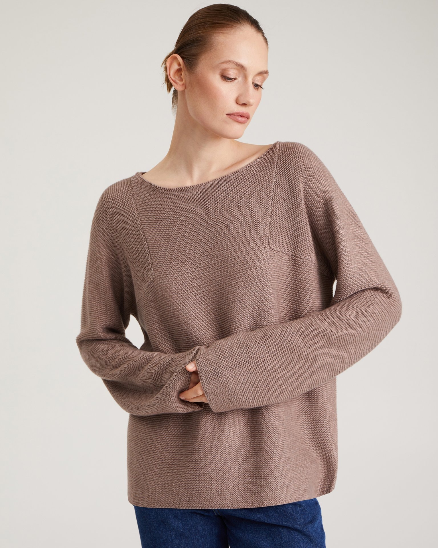 Knitted jumper, Brown — photo 5