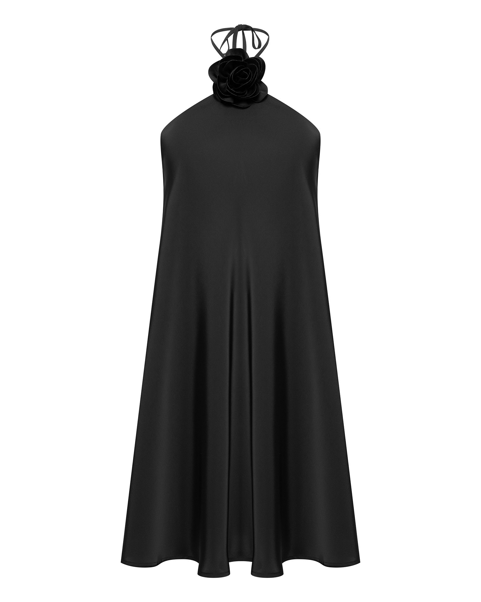 Black Dress with a Flower, Black. — photo 6