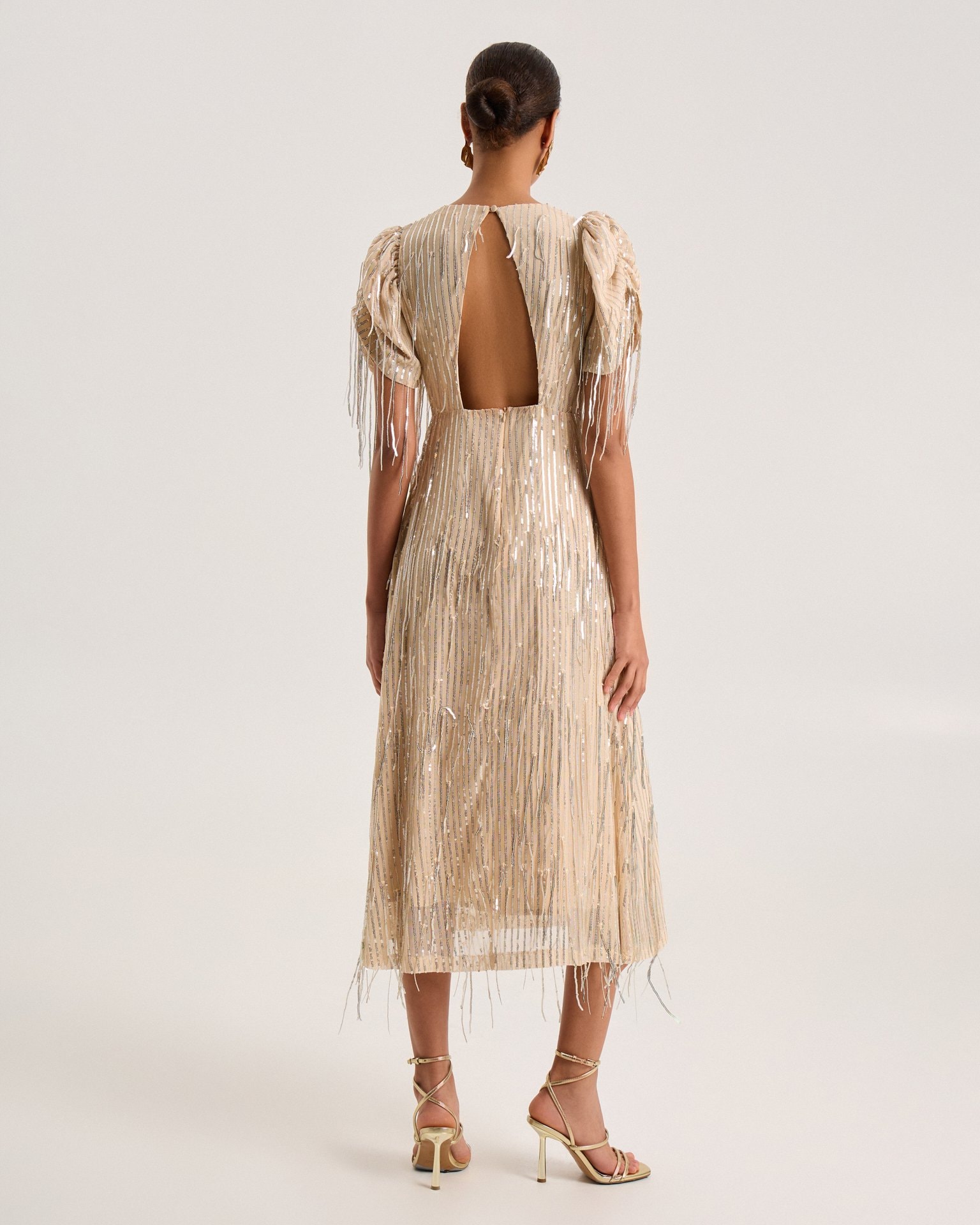 Beige sequin dress, Beige — photo 3
