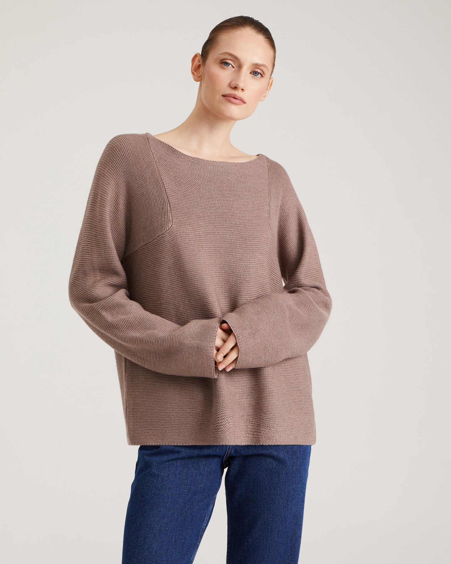 Knitted jumper, Brown — photo 4