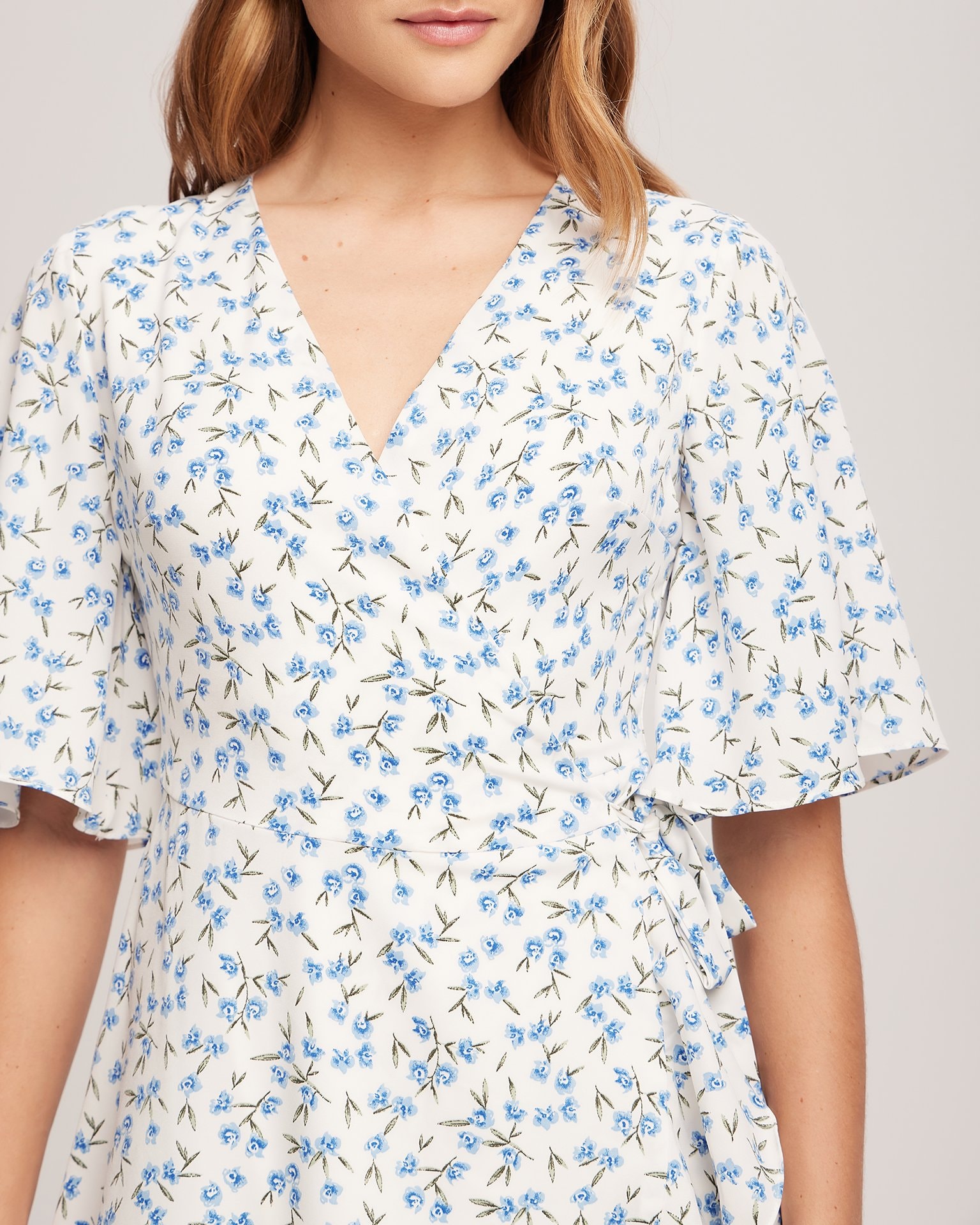 Mini dress with floral pattern, Light Blue — photo 6