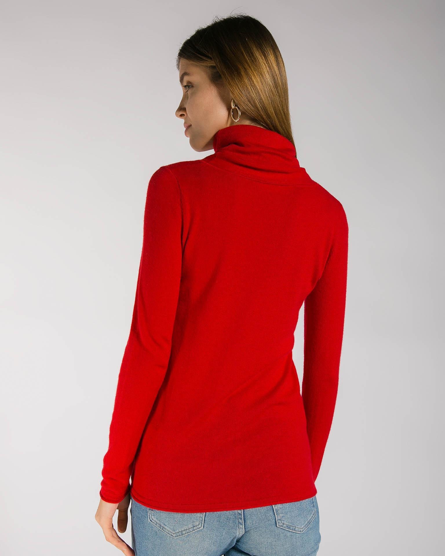 Rollneck sweater in a rich red tone, Red — photo 4