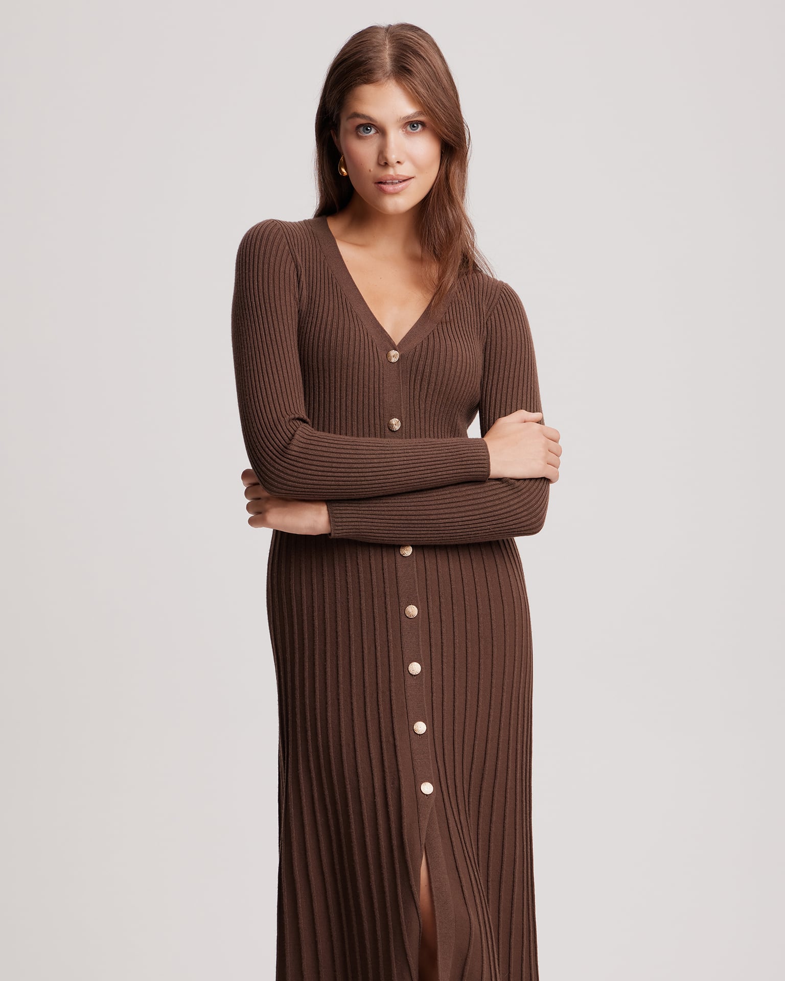 Chocolate knit dress