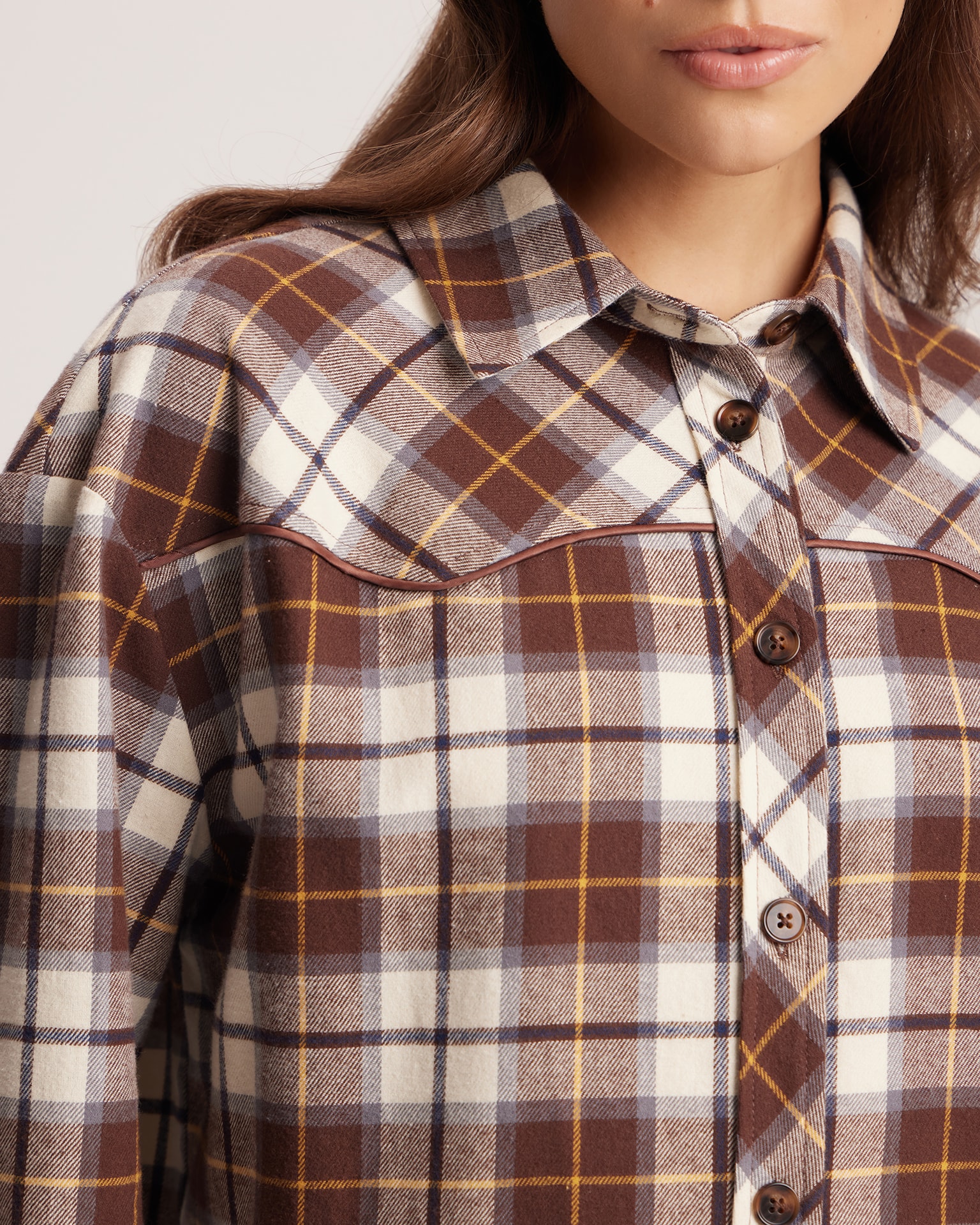 Checked shirt, Cappuccino — photo 5