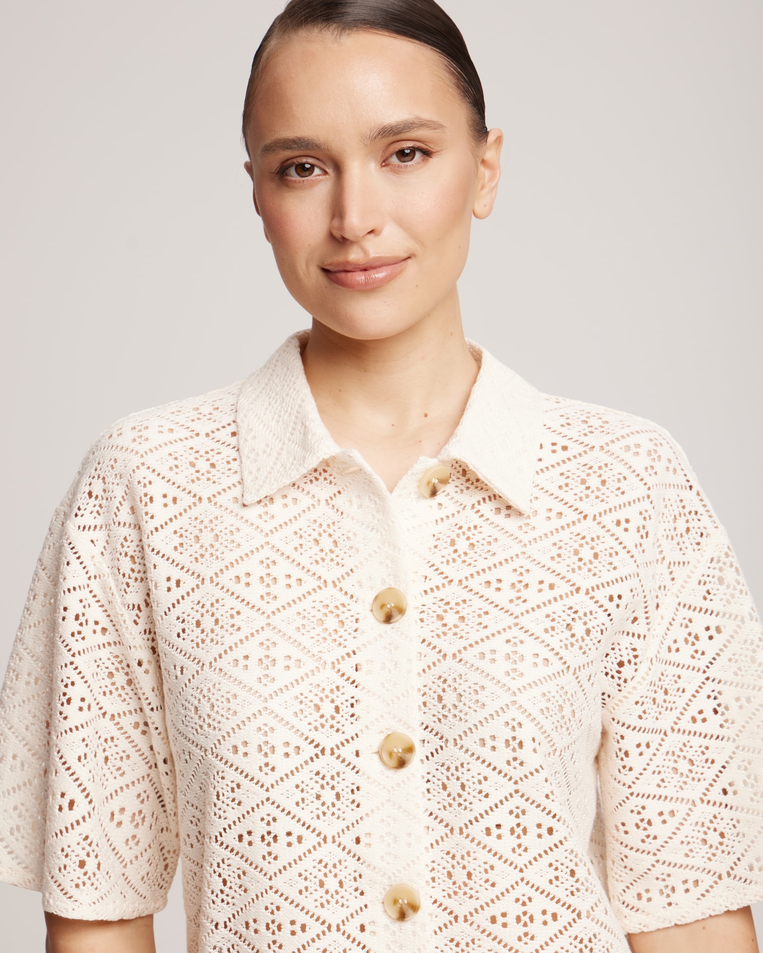 Suit with crochet trousers, Beige — photo 5