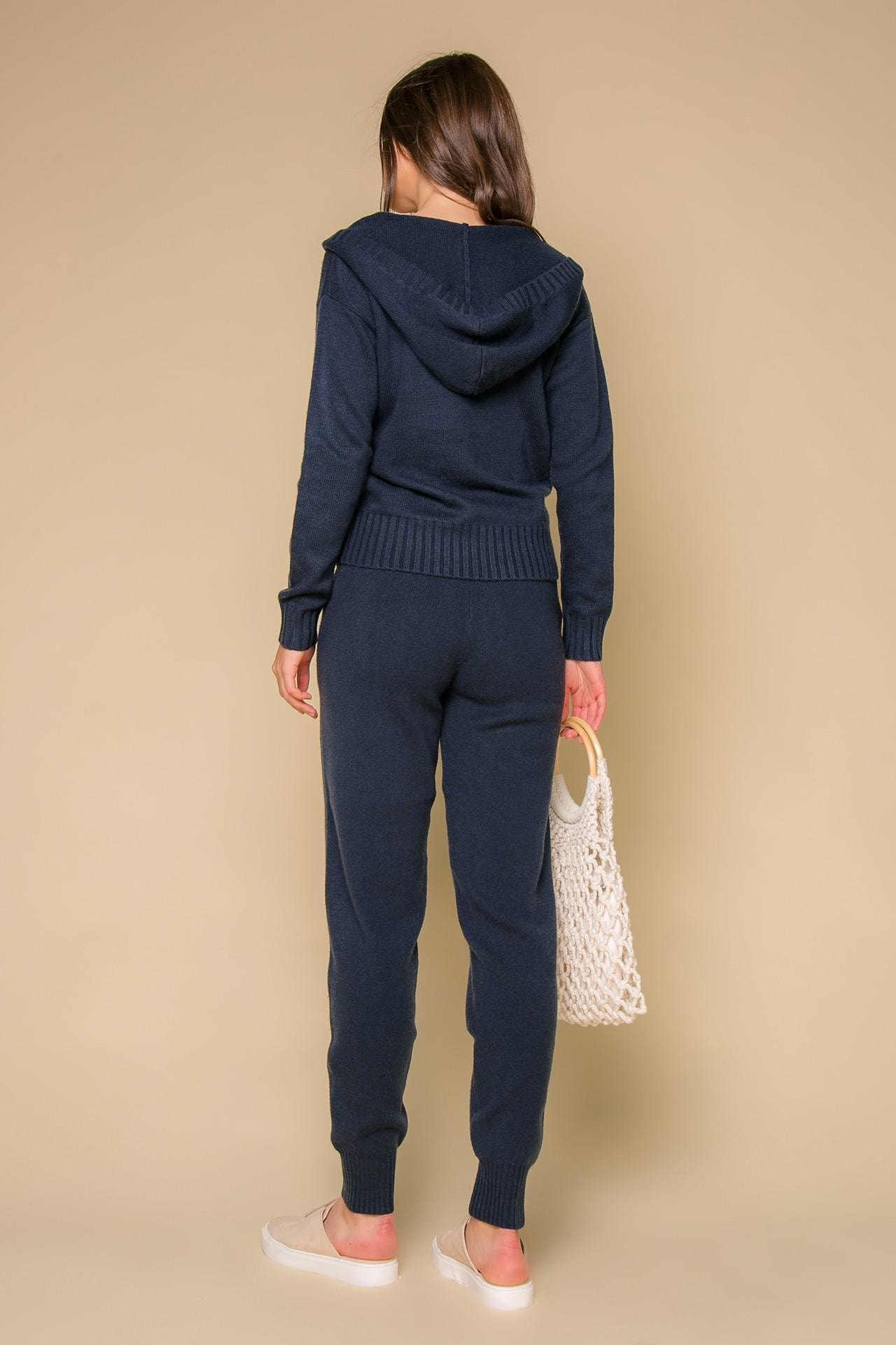 Cashmere suit with jogger trousers and a zip-front jumper, Blue — photo 5