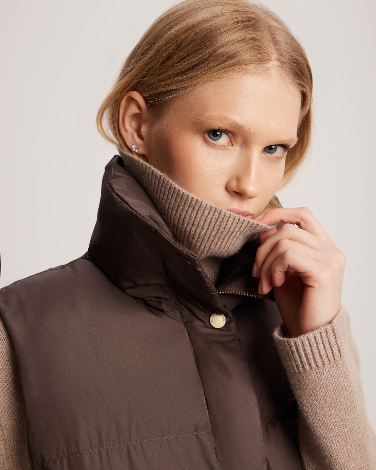 Belted waistcoat, Brown — photo 6