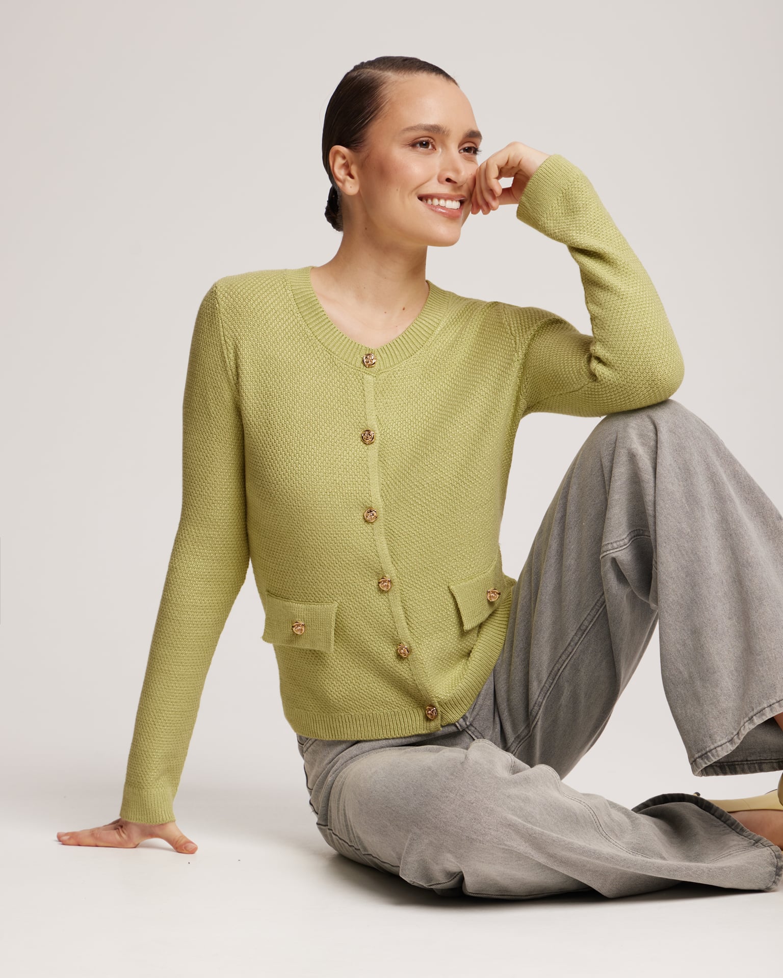 Green cardigan