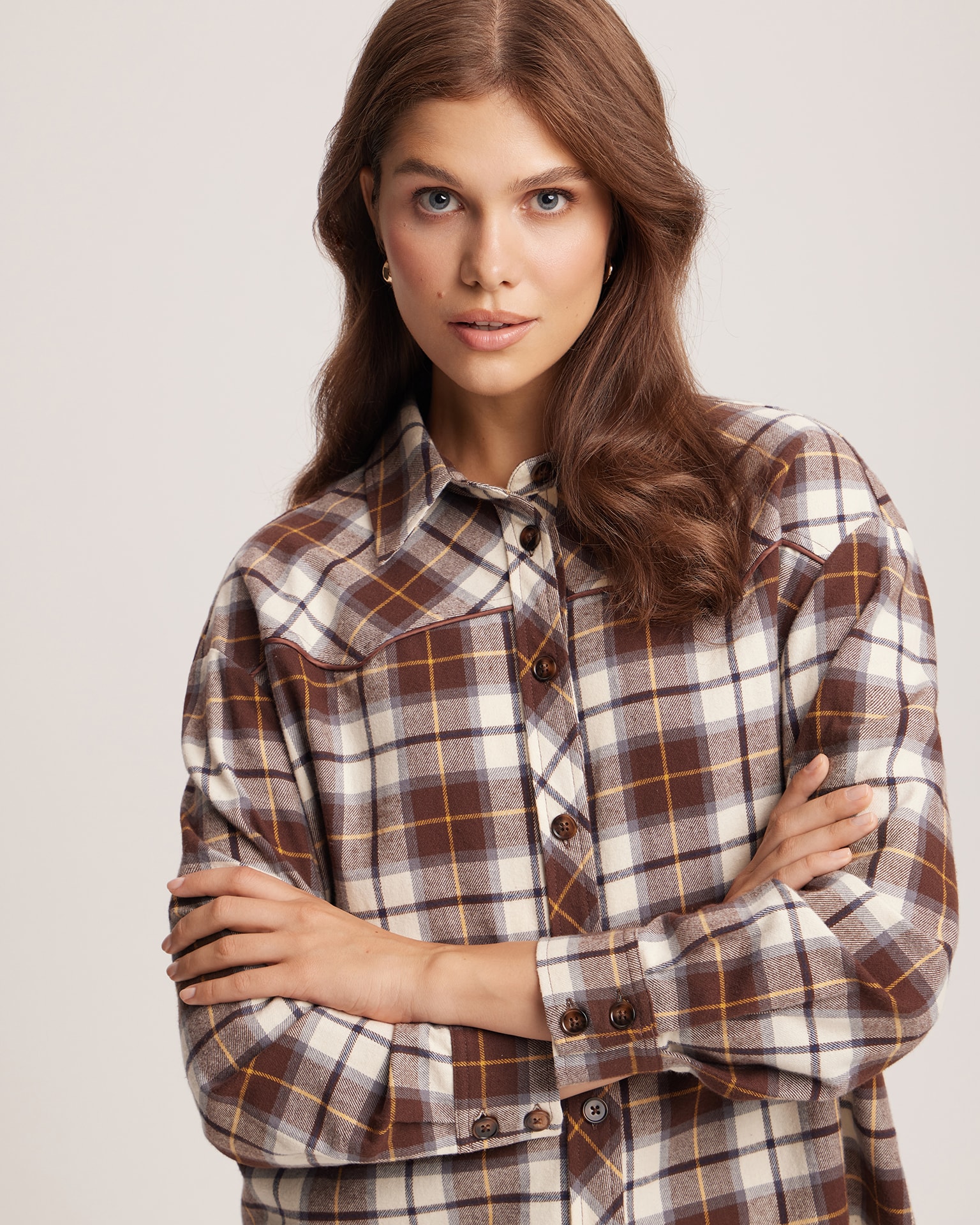 Checked shirt, Cappuccino