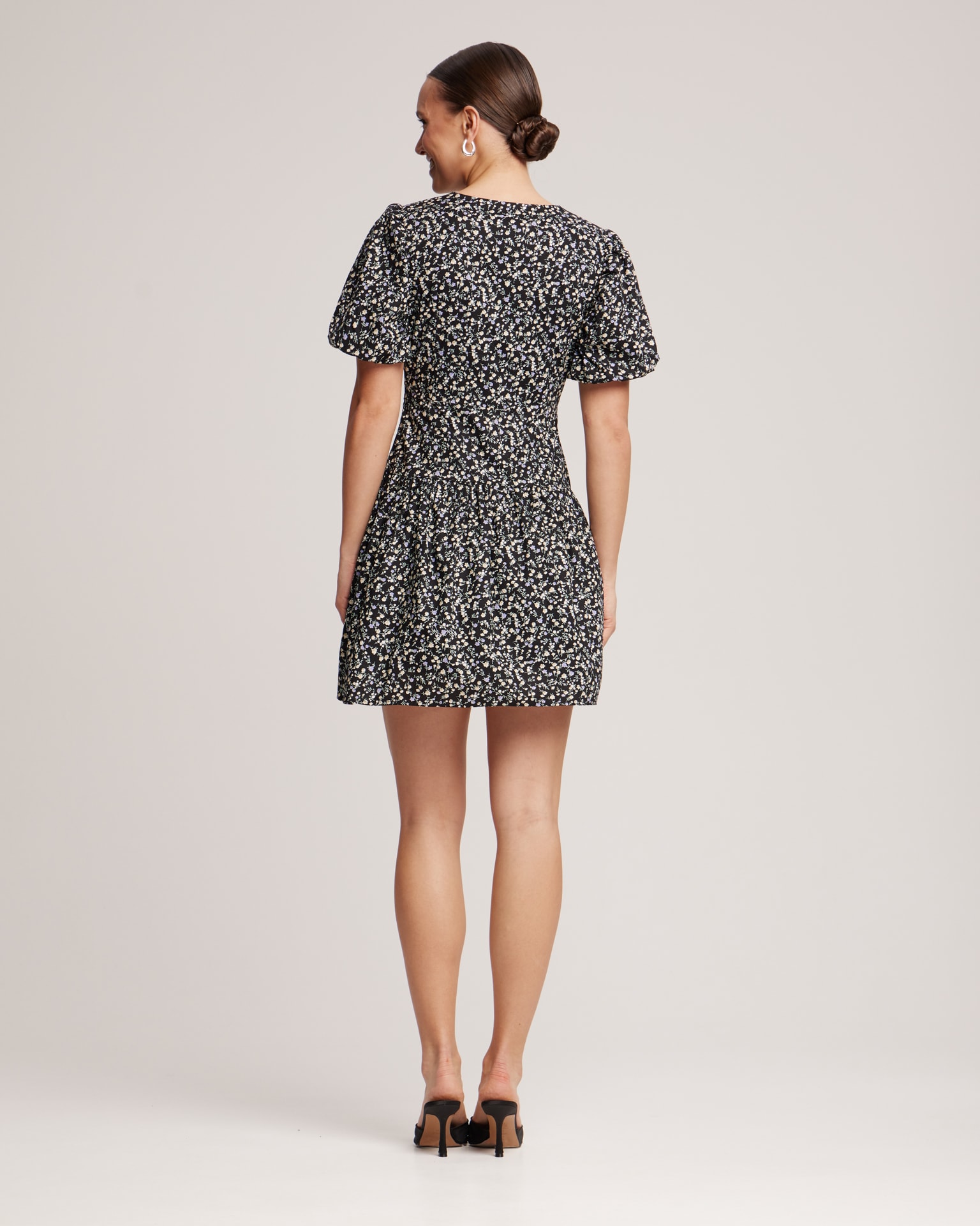 Floral Dress, Black — photo 3