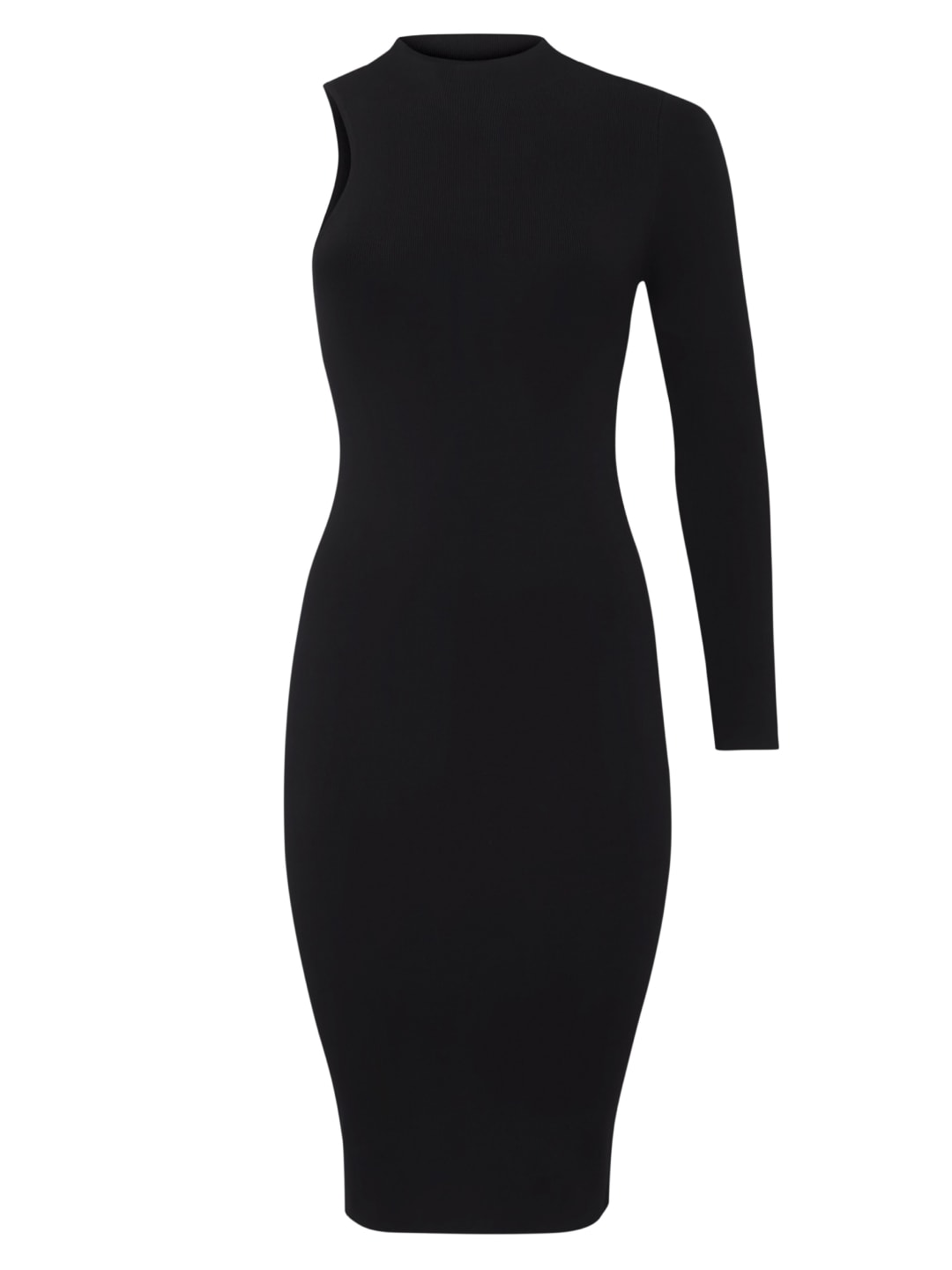 Asymmetric black dress, Black — photo 7