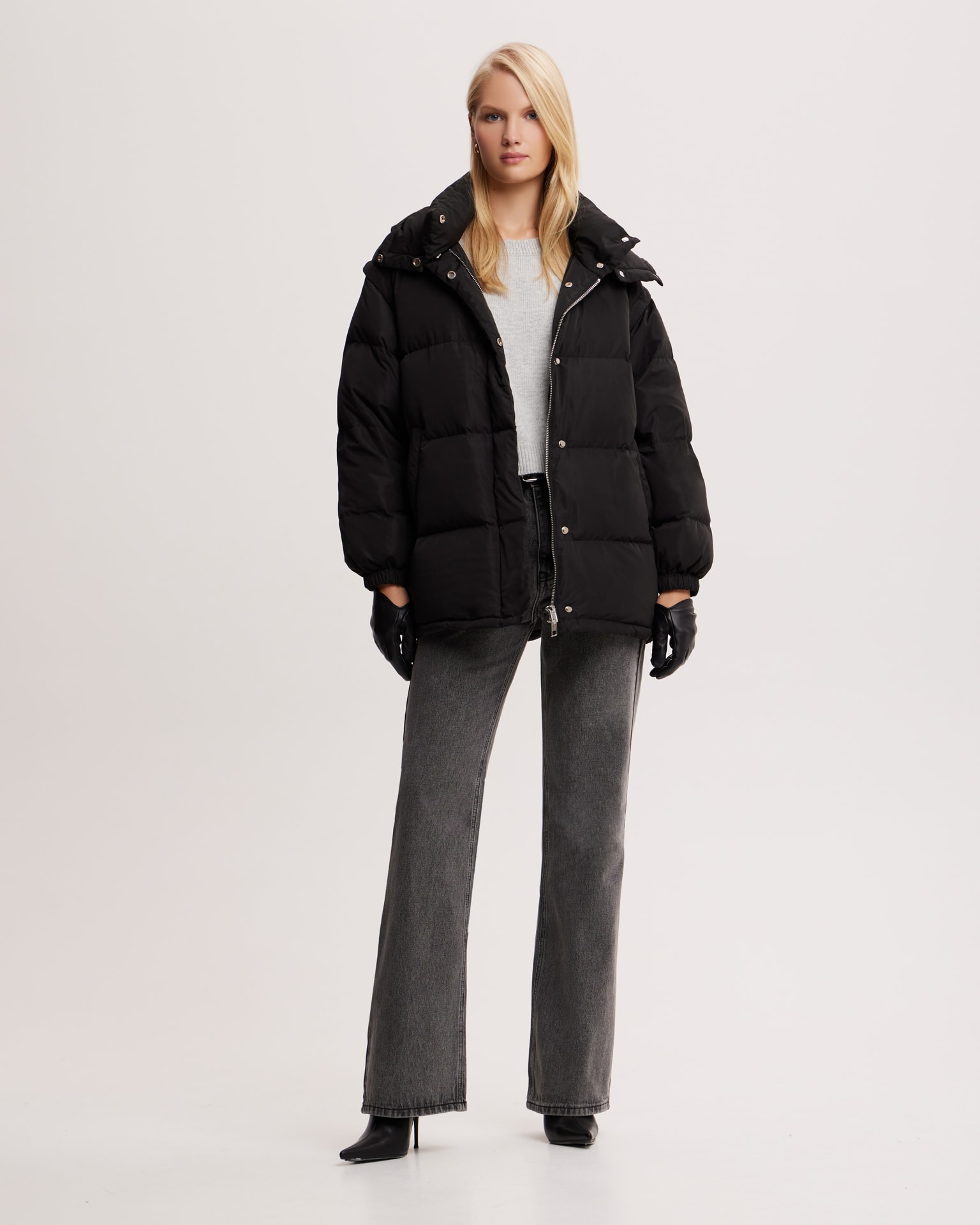 Longline jacket in black, Black — photo 4