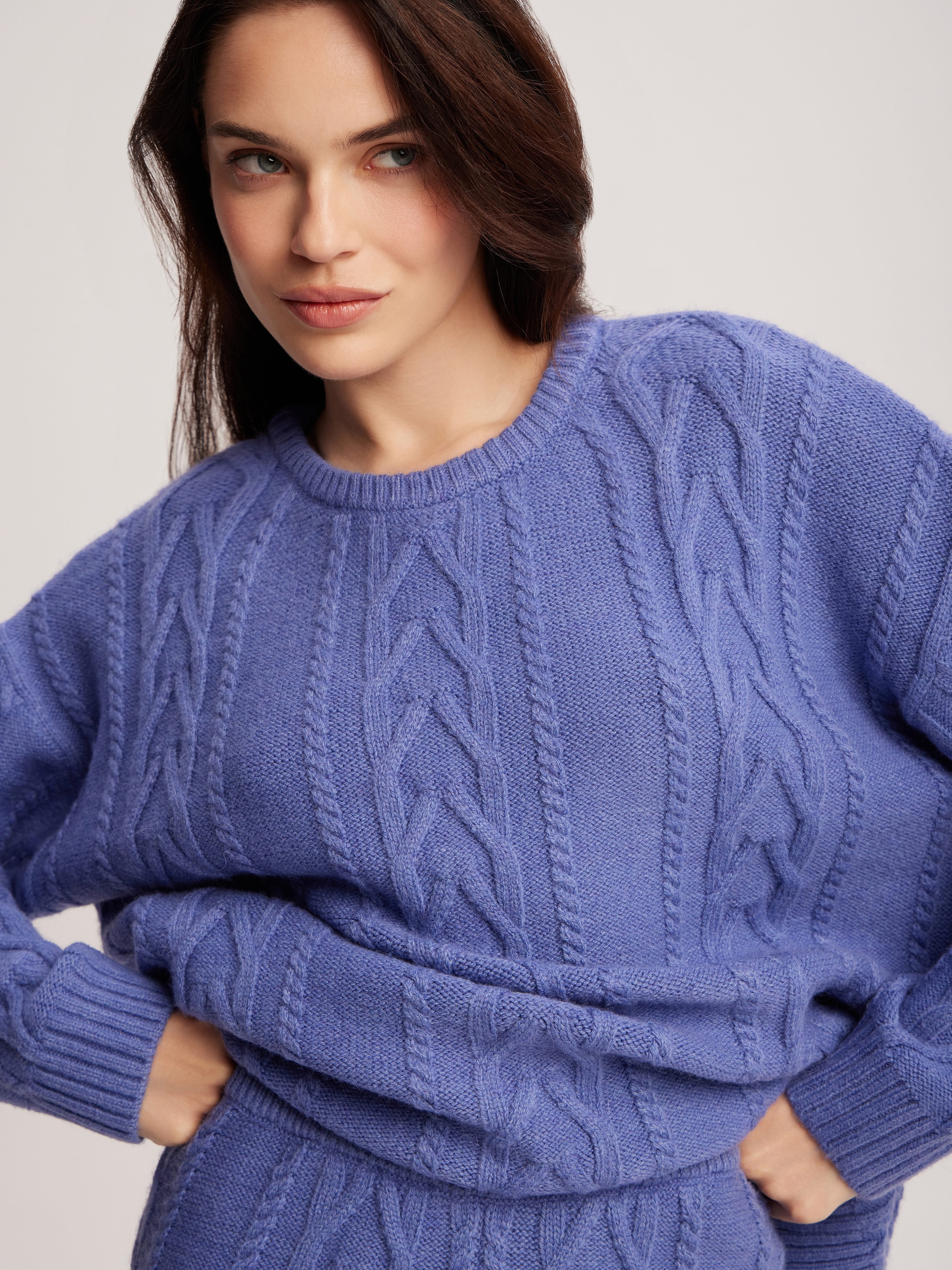 Knitted suit with shorts, Blue — photo 3