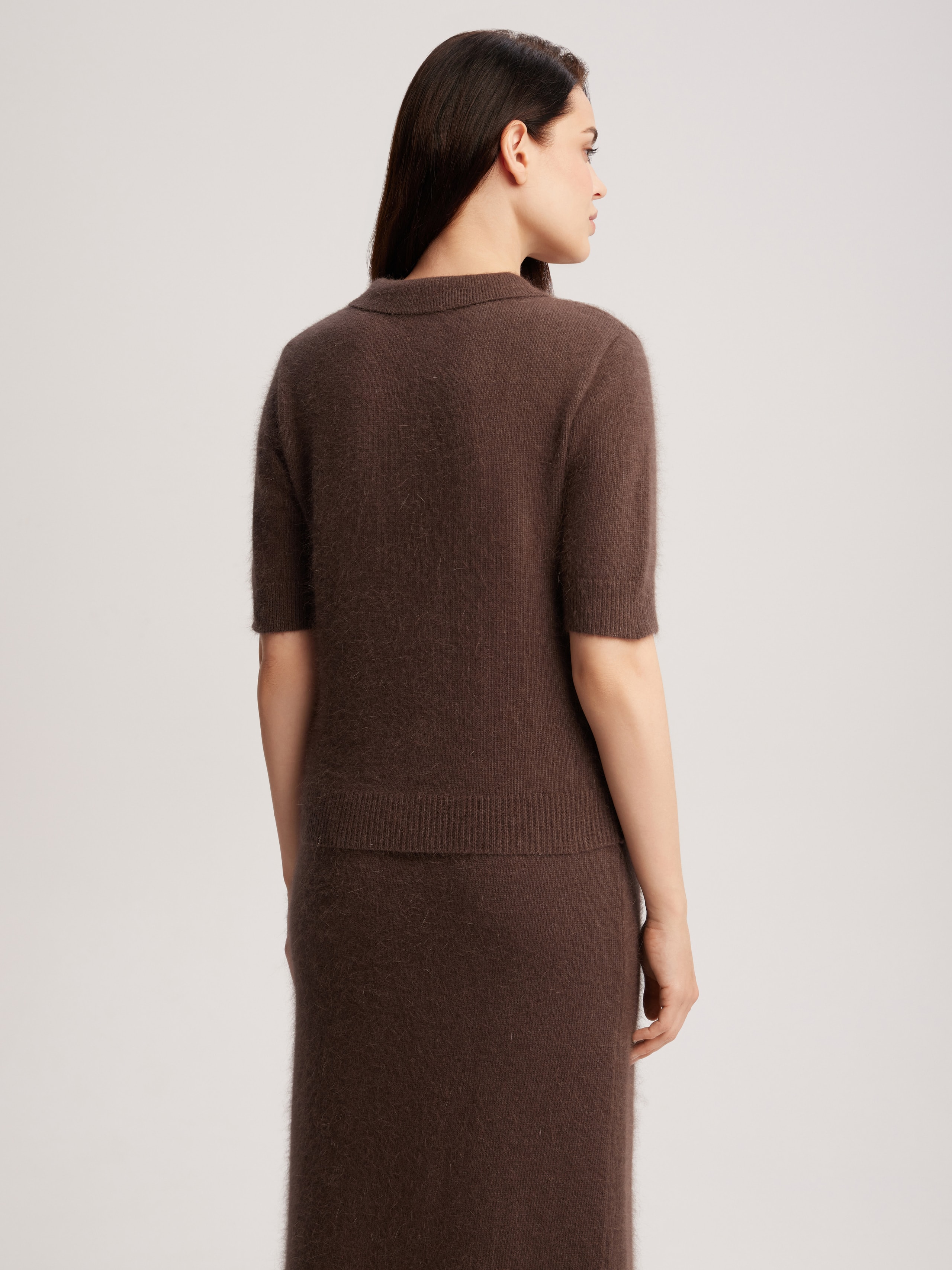 Angora polo jumper, Brown — photo 5