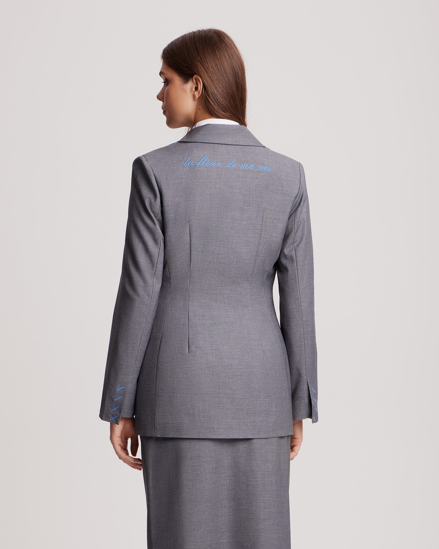 Grey double-breasted blazer, Grey — photo 3