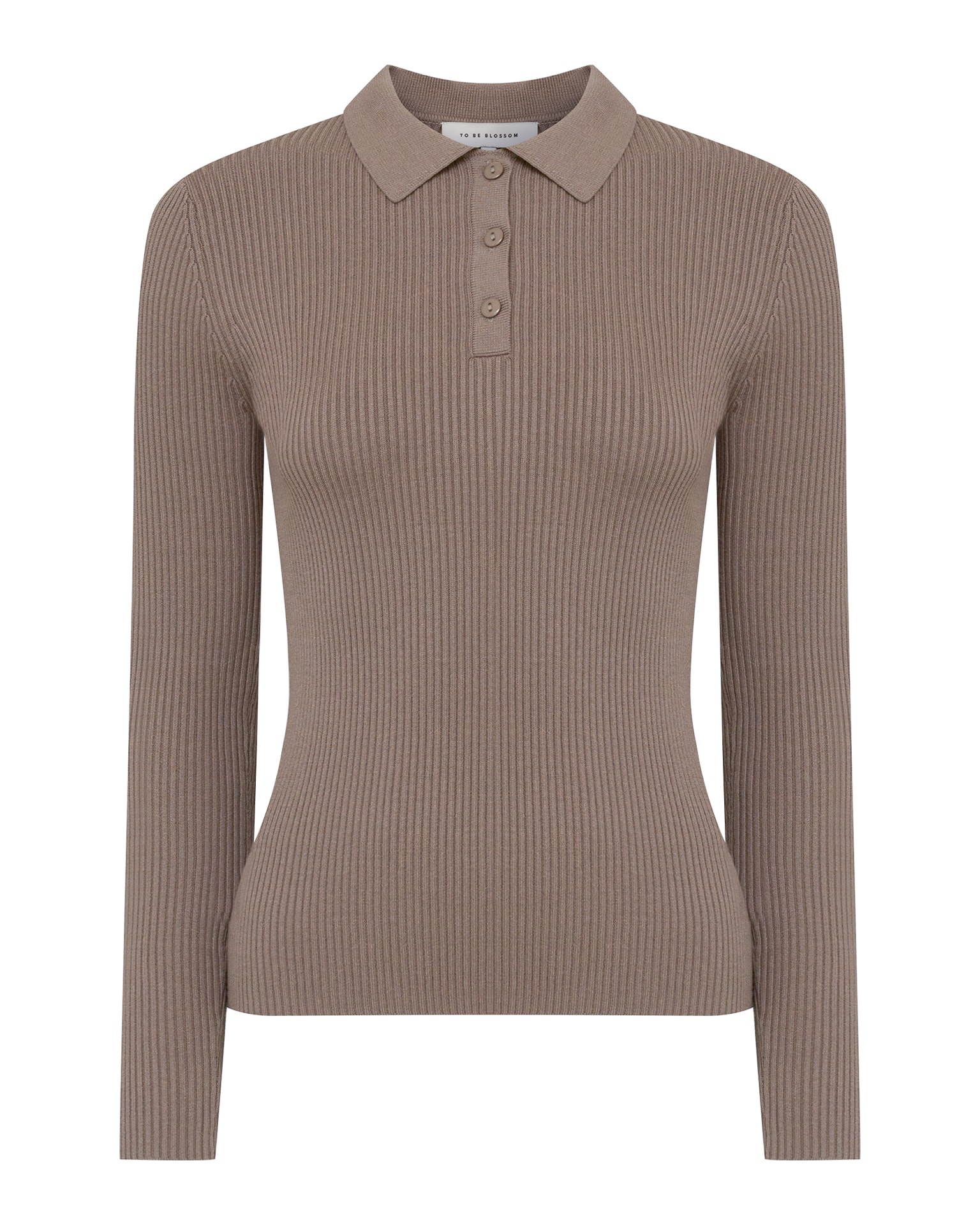 Long-sleeved polo shirt, Brown — photo 7