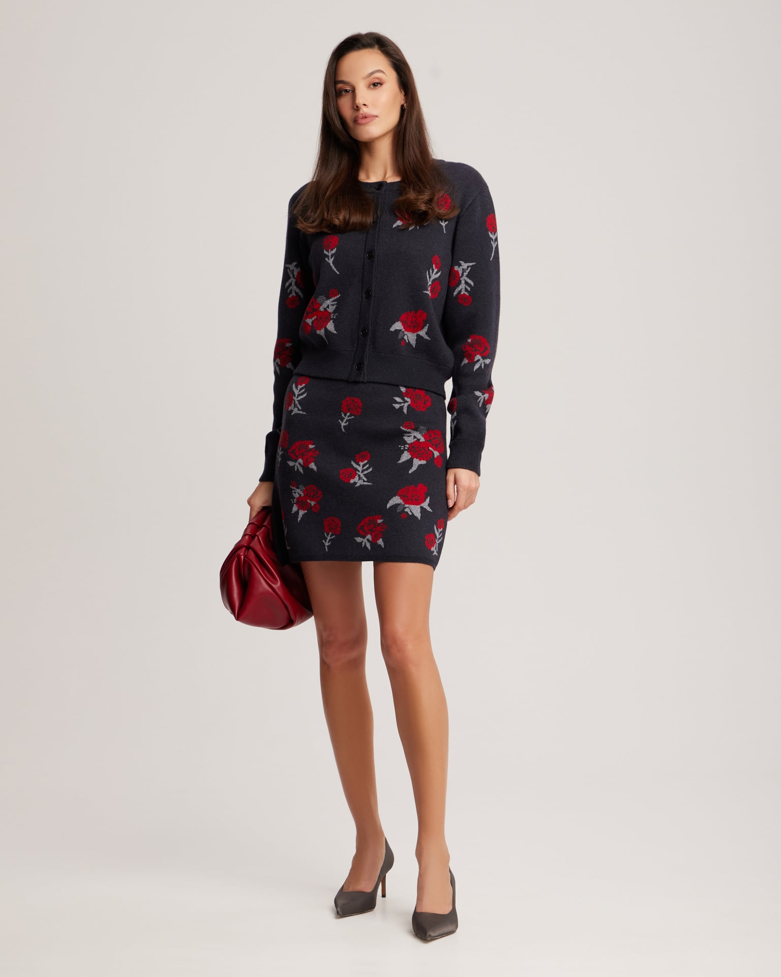 Cardigan with a round neck