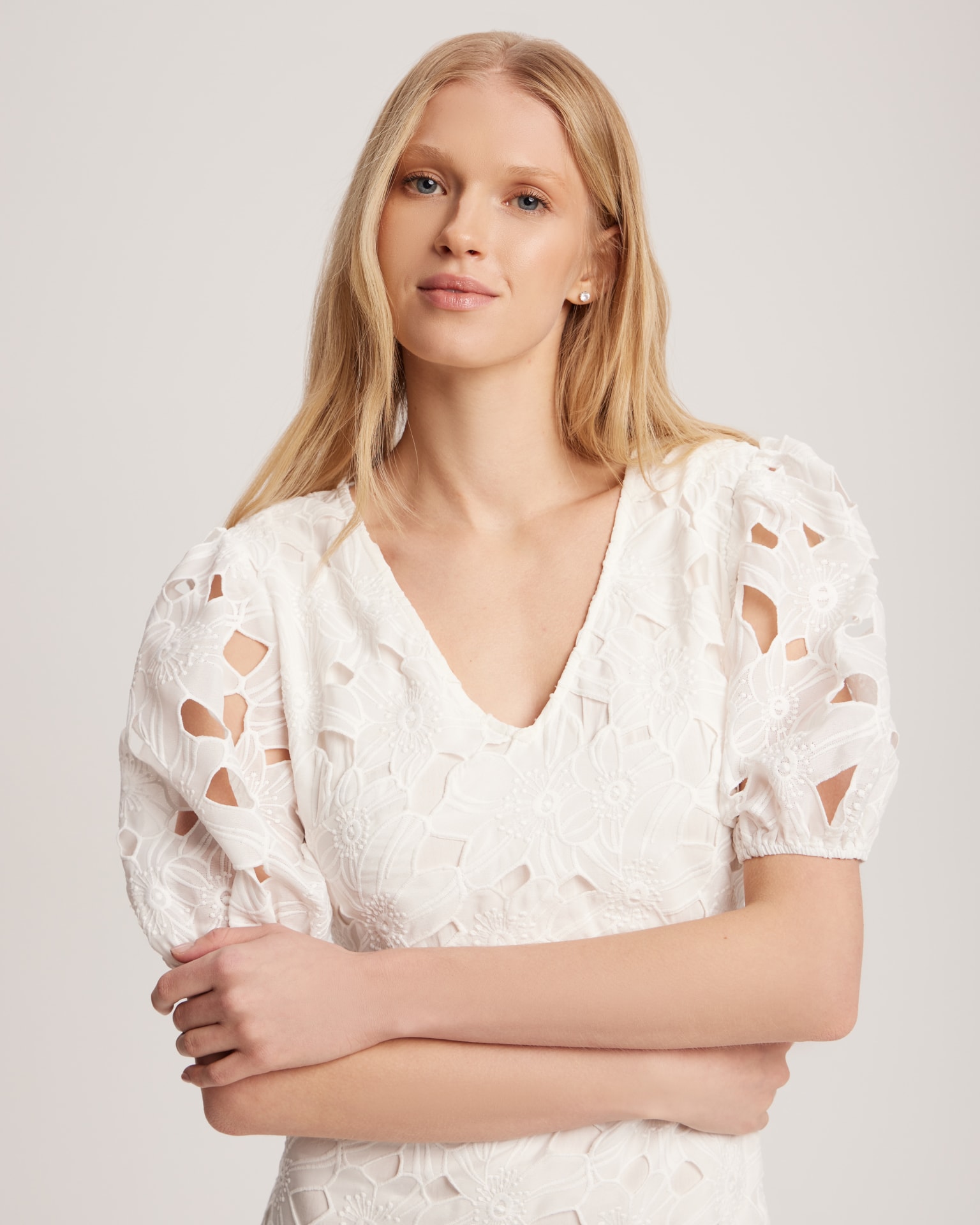 White lace dress, White — photo 6