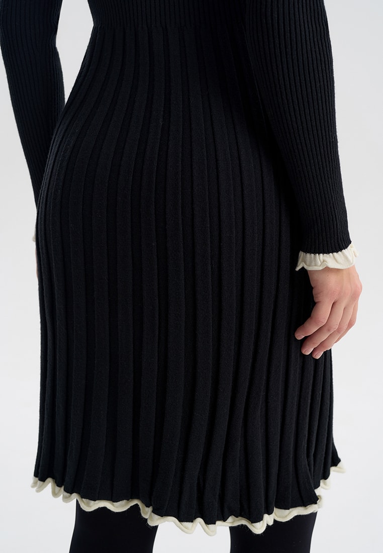 Dress with long sleeves, Black — photo 4