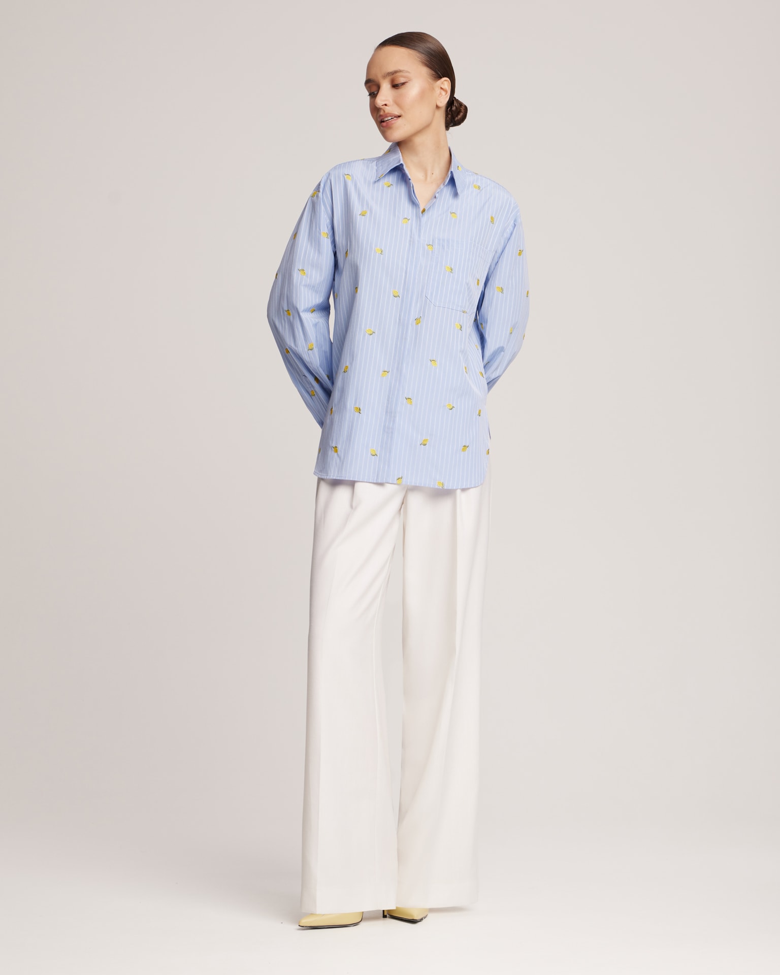 embroidered shirt, blue — photo 5