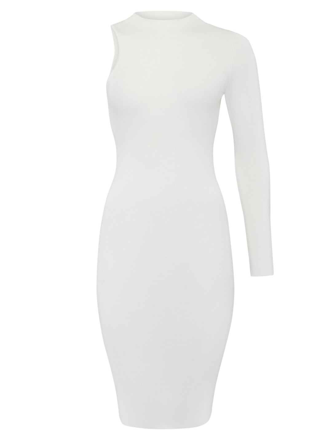 Asymmetric dress in white, White — photo 6