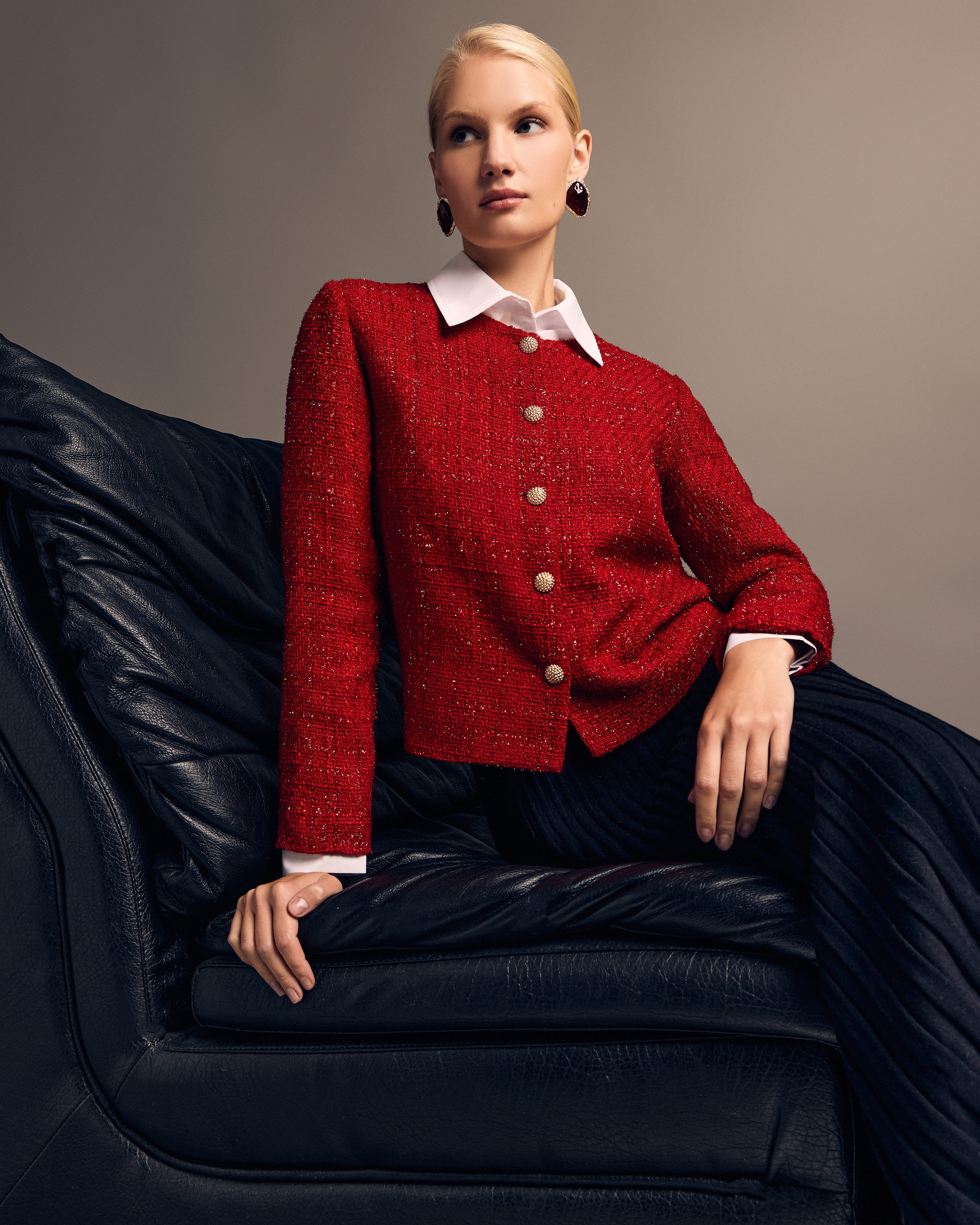 Tweed Jacket, Red