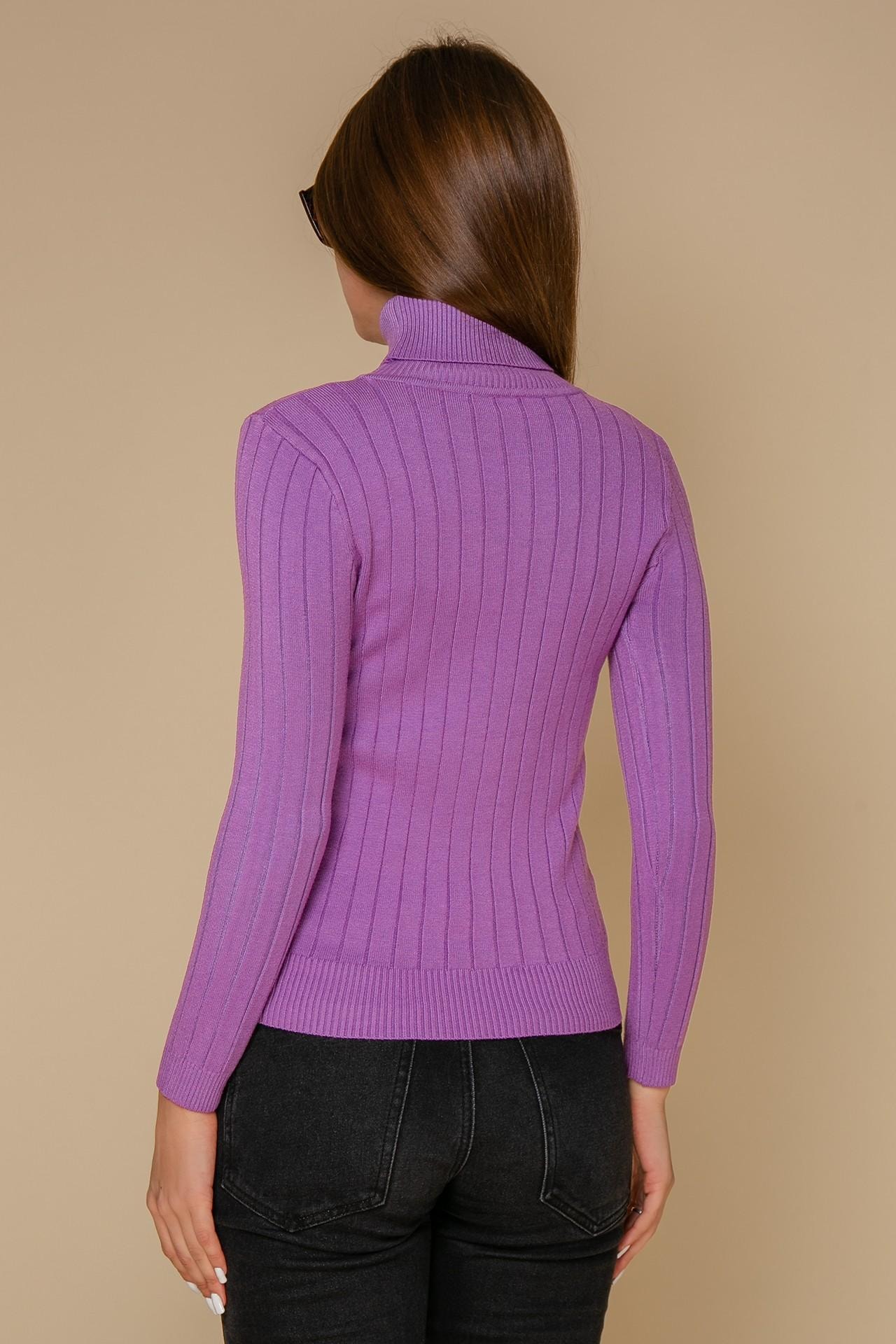 Ribbed polo neck in a vibrant ultraviolet shade, Lilac — photo 4
