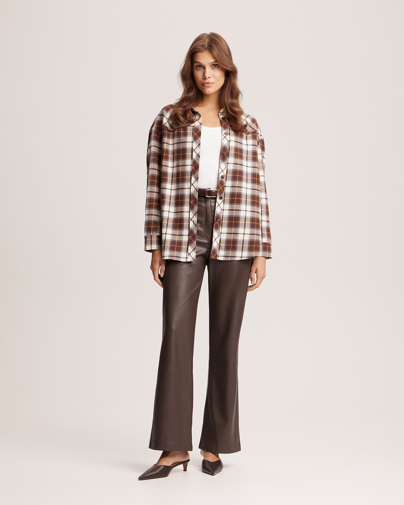 Checked shirt, Cappuccino — photo 2