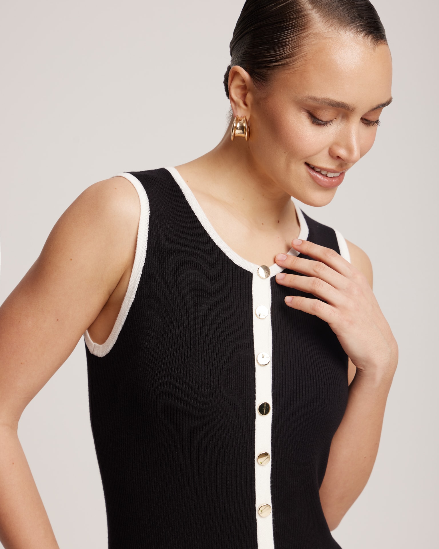 Sleeveless midi dress, Black — photo 4