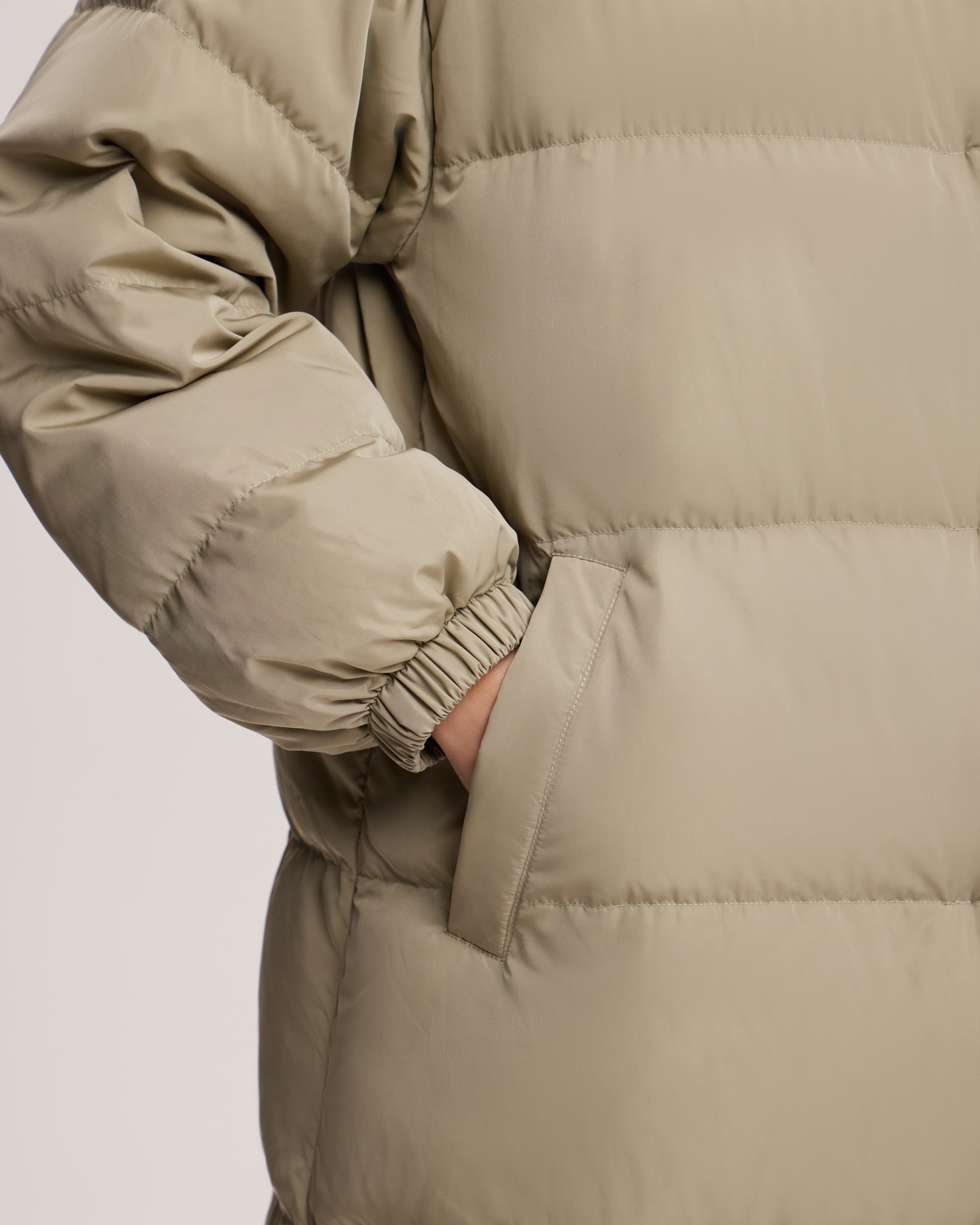 Khaki puffer jacket with snap fasteners, Khaki — photo 7