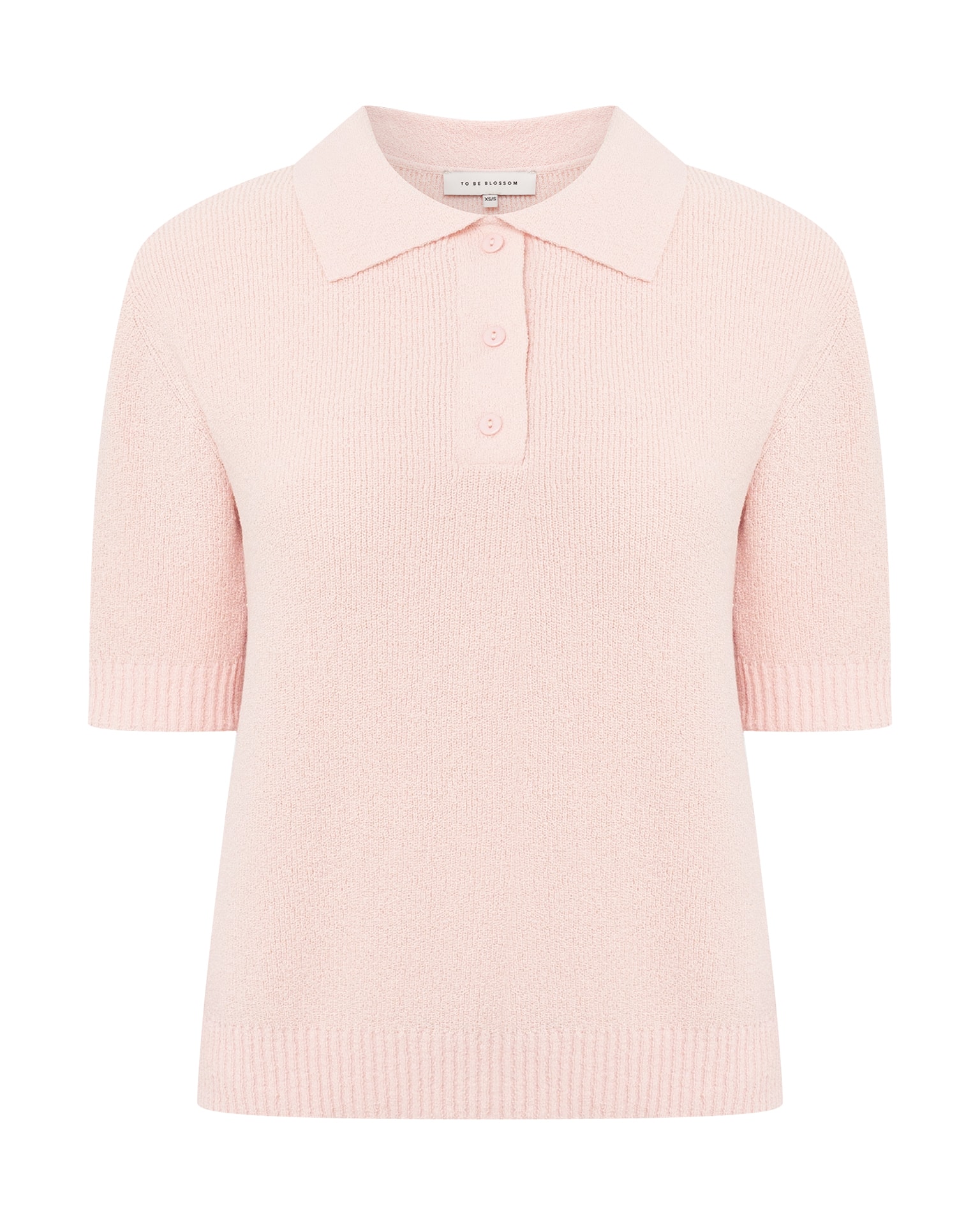 Polo jumper made of boucle yarn, Pink — photo 2