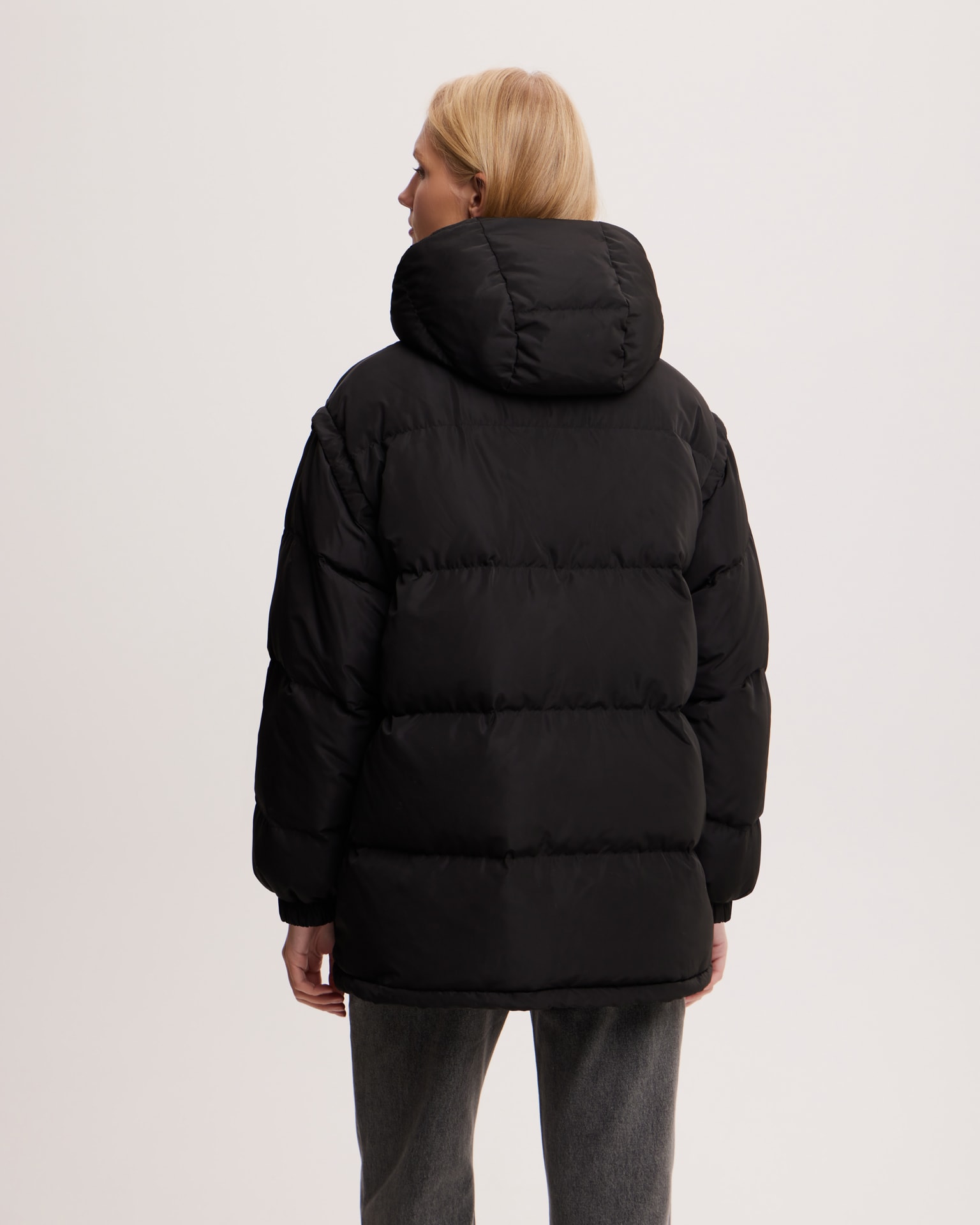 Longline jacket in black, Black — photo 3