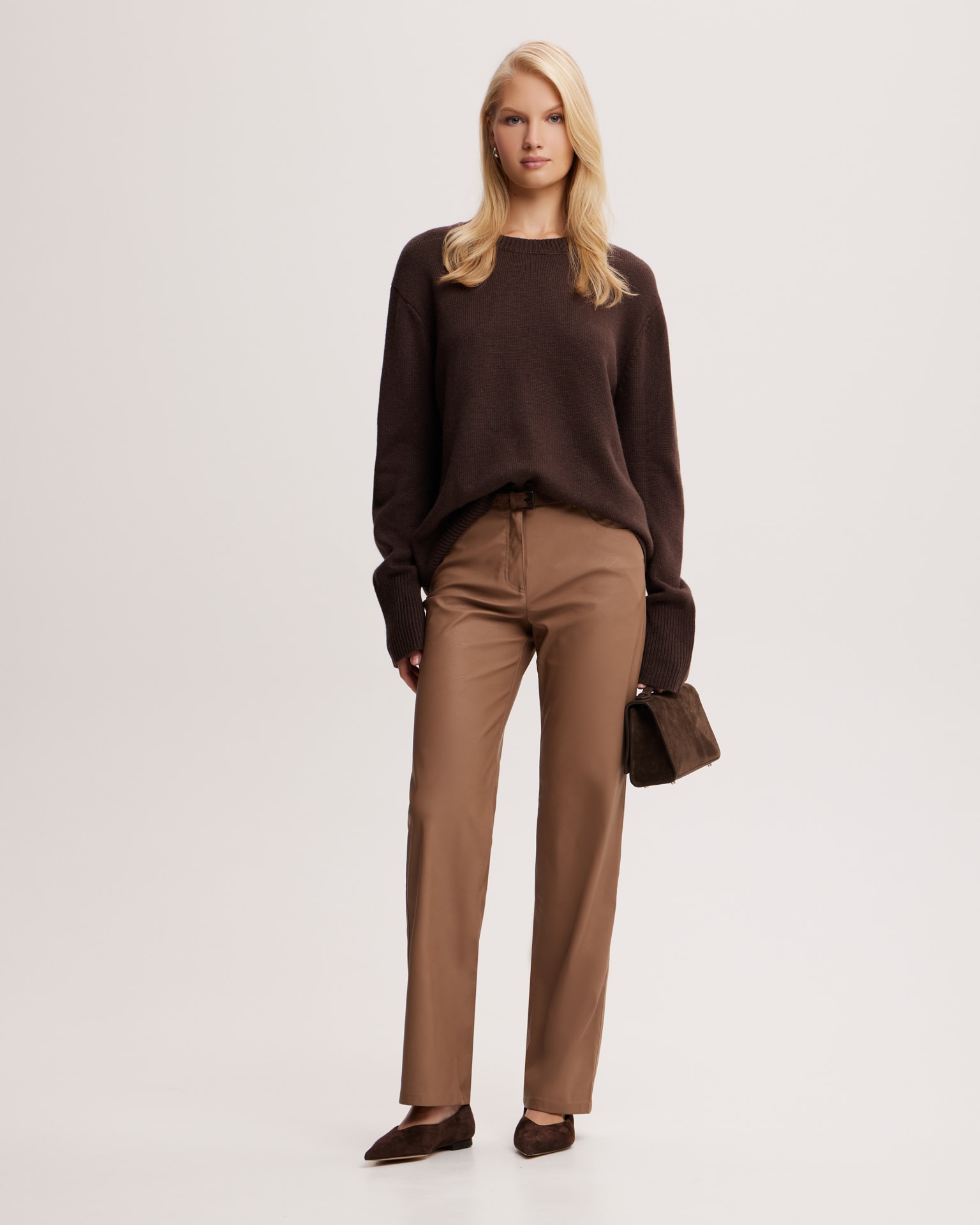 Oversize jumper in chocolate brown, Brown — photo 2