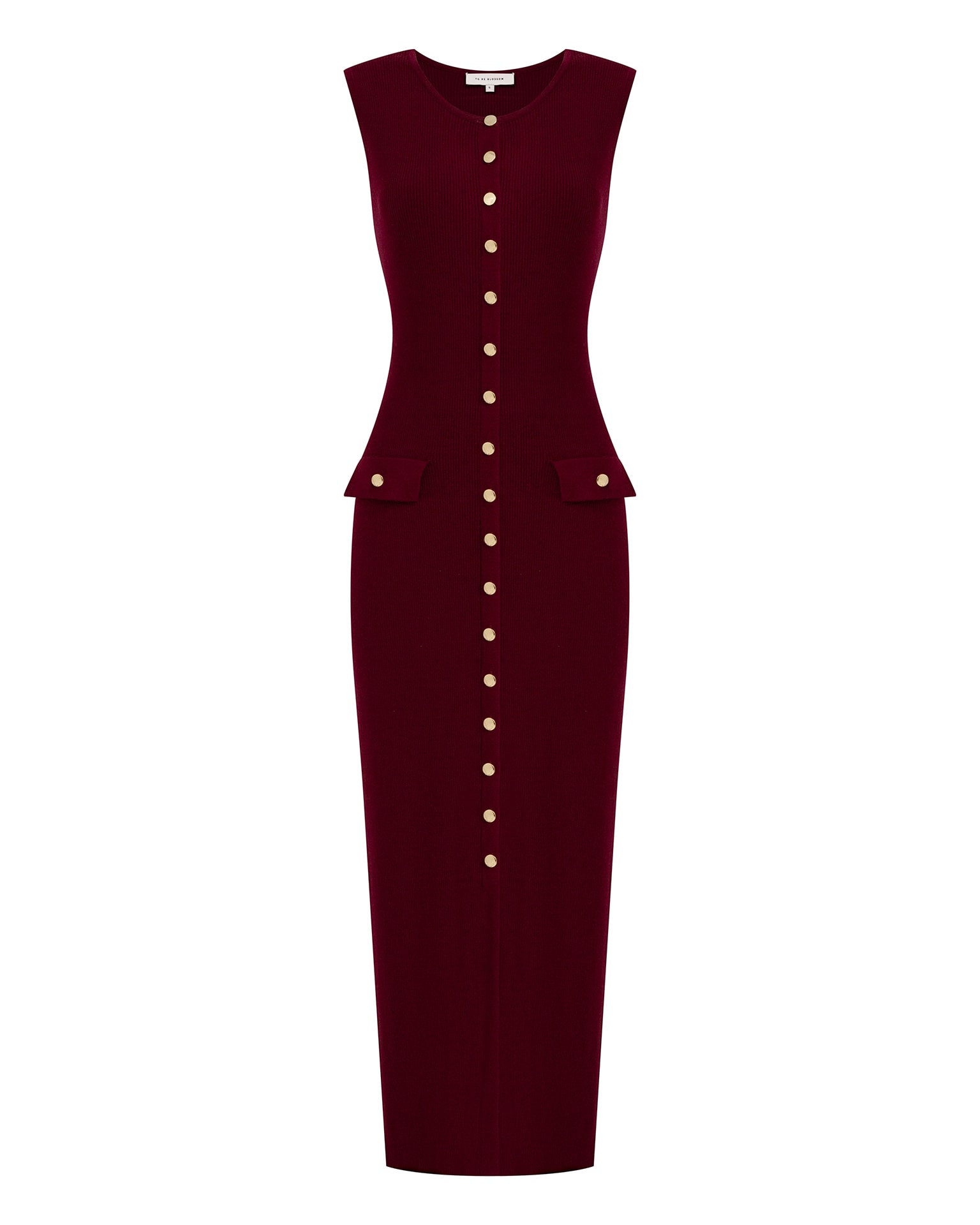 Sleeveless midi dress, Burgundy — photo 6