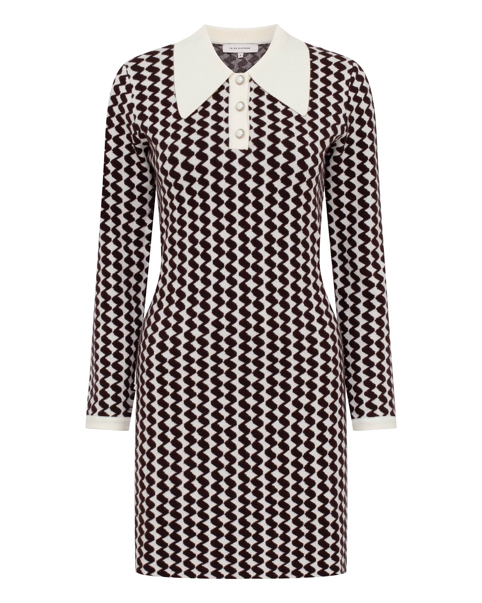 Jacquard dress with geometric pattern