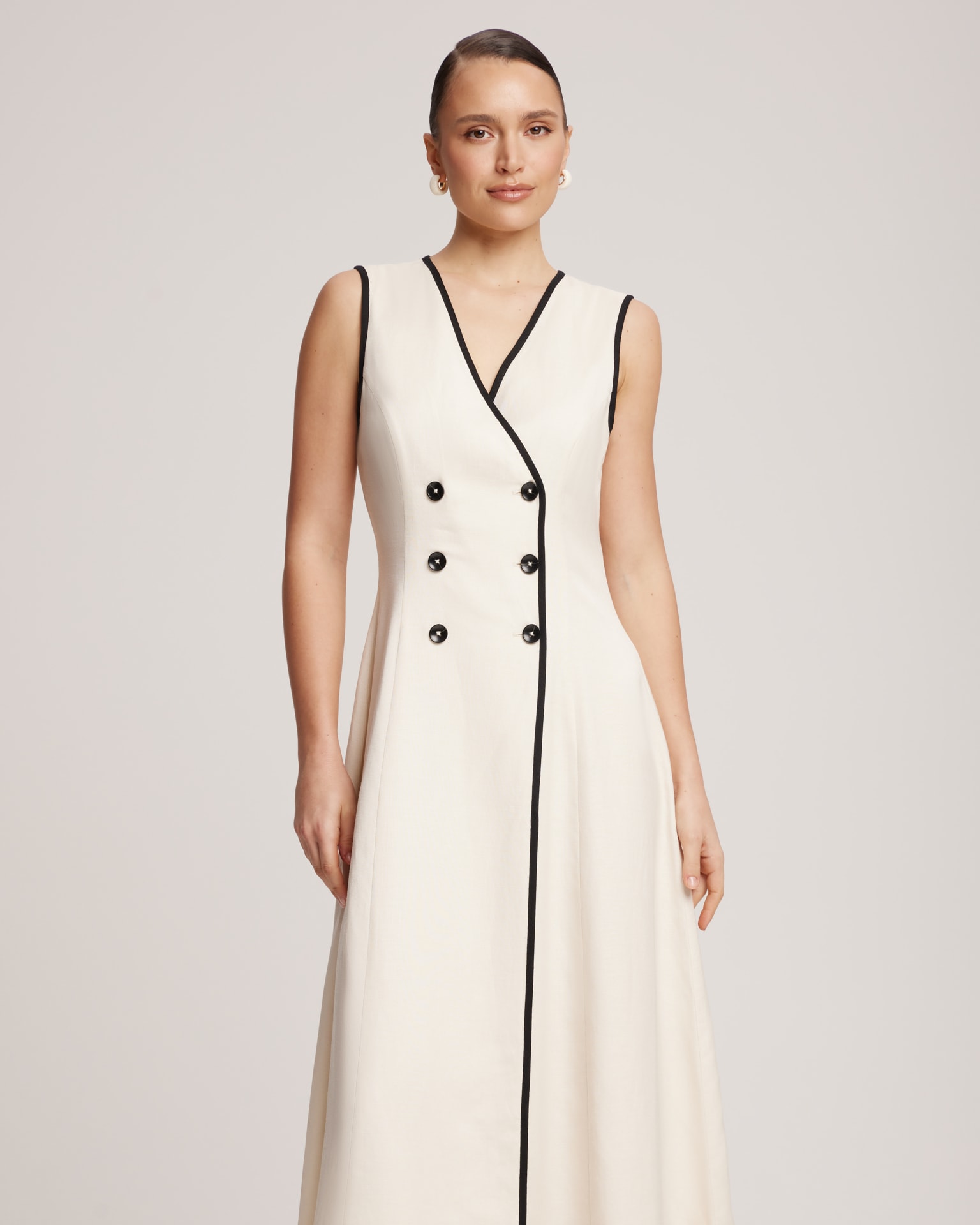 Linen beige dress, Beige — photo 4