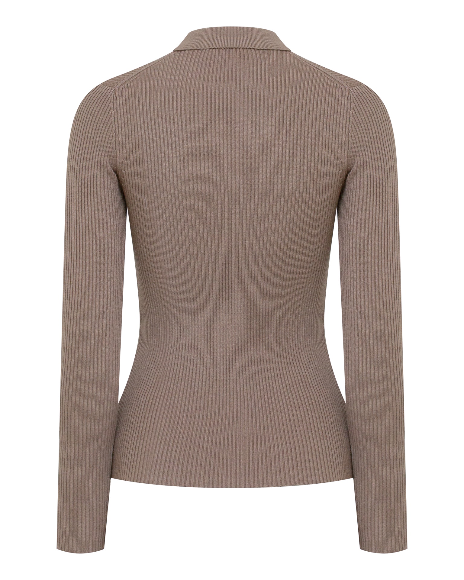 Long-sleeved polo shirt, Brown — photo 8