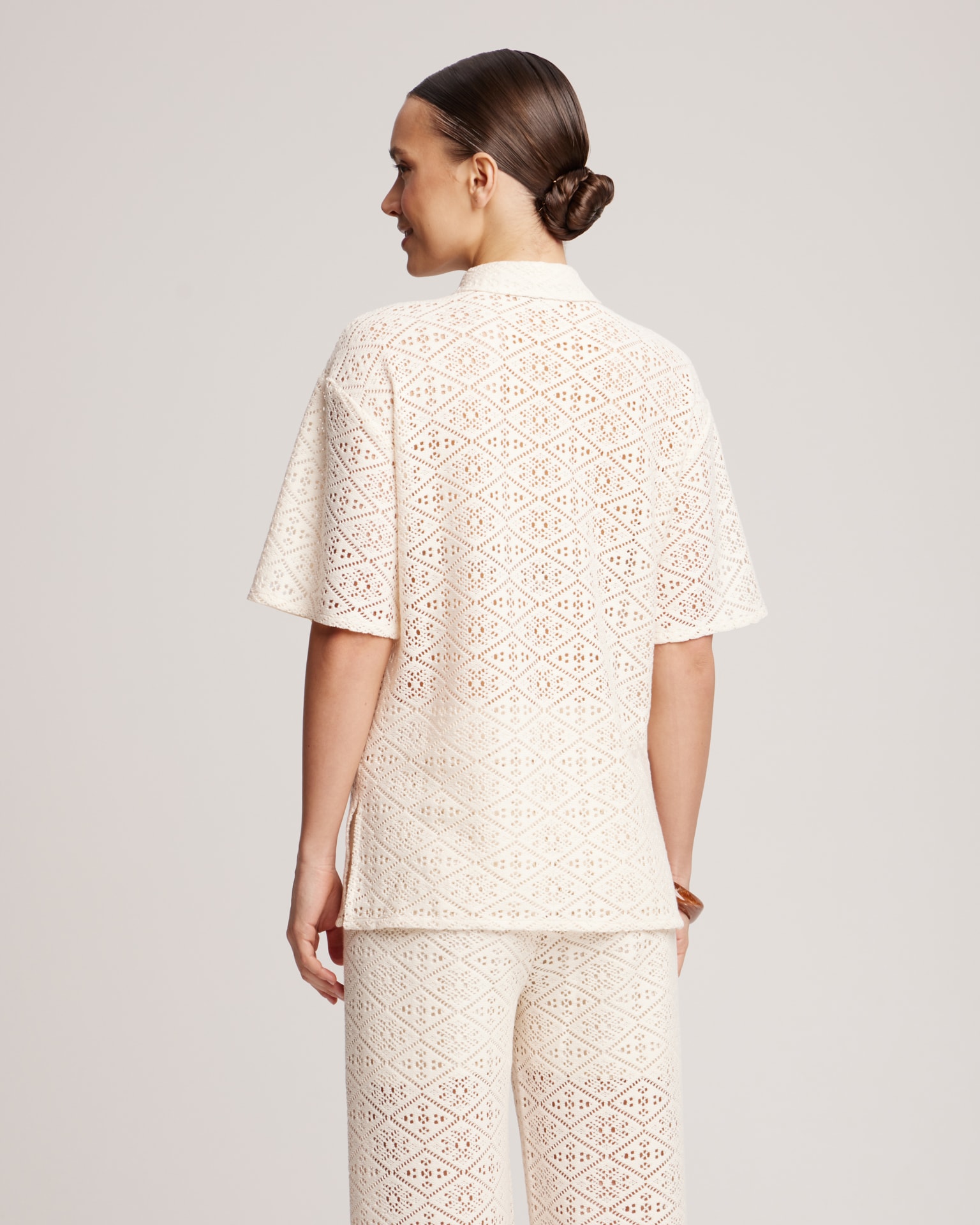 Suit with crochet trousers, Beige — photo 7