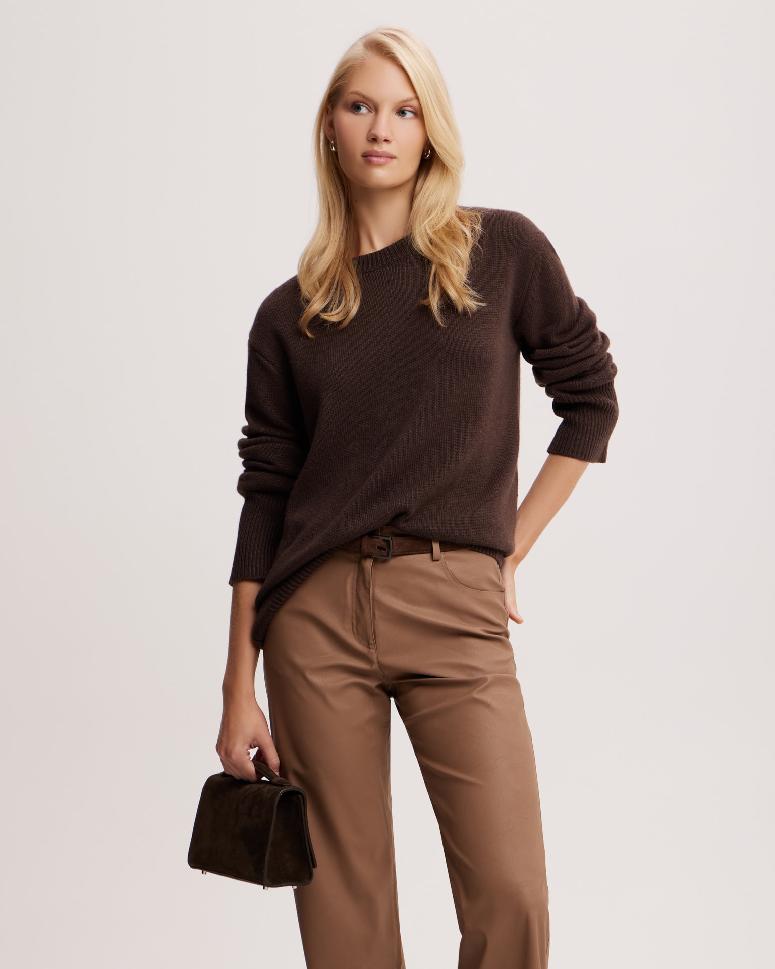 Oversize jumper in chocolate brown, Brown — photo 5