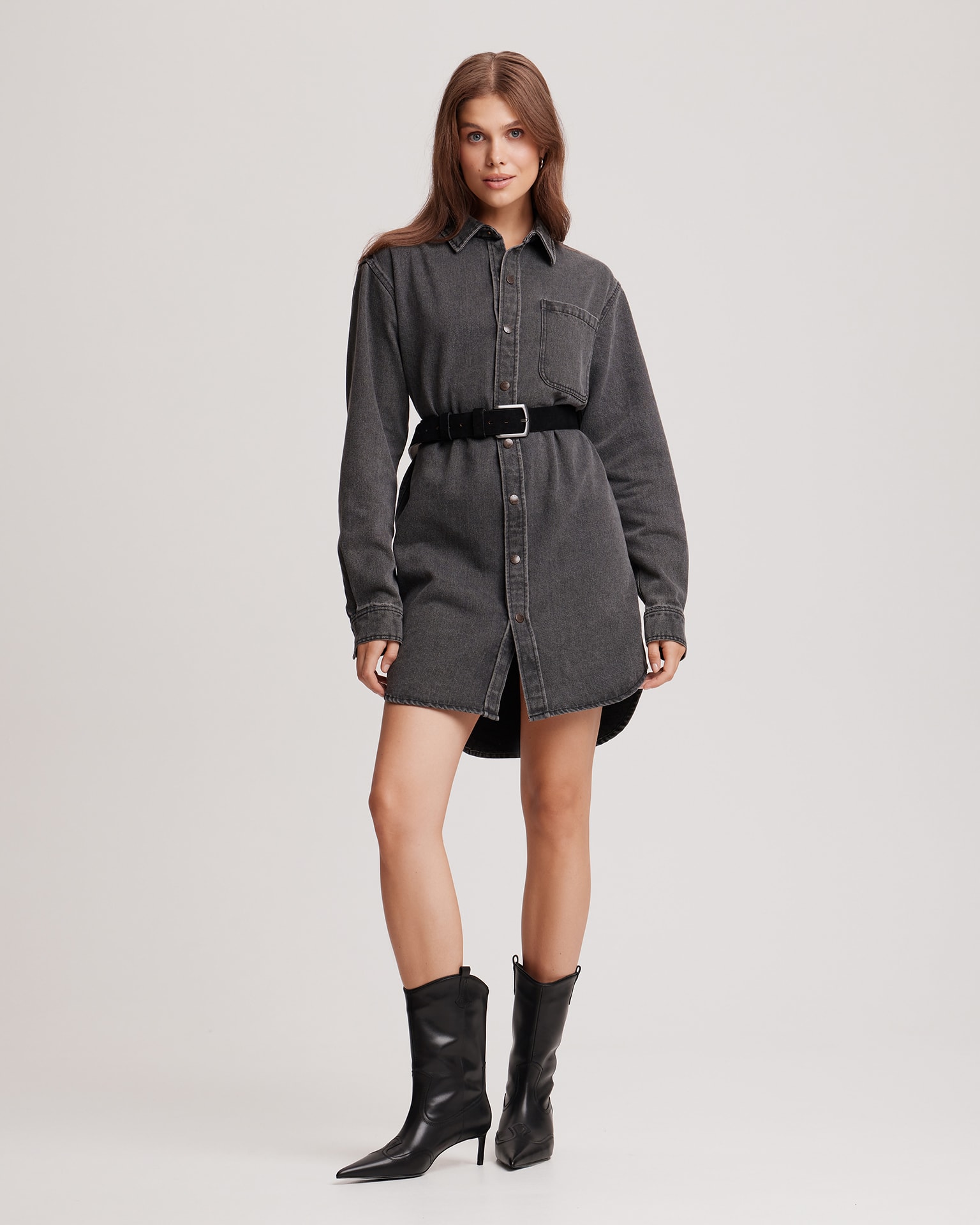 Denim dress, Grey — photo 4