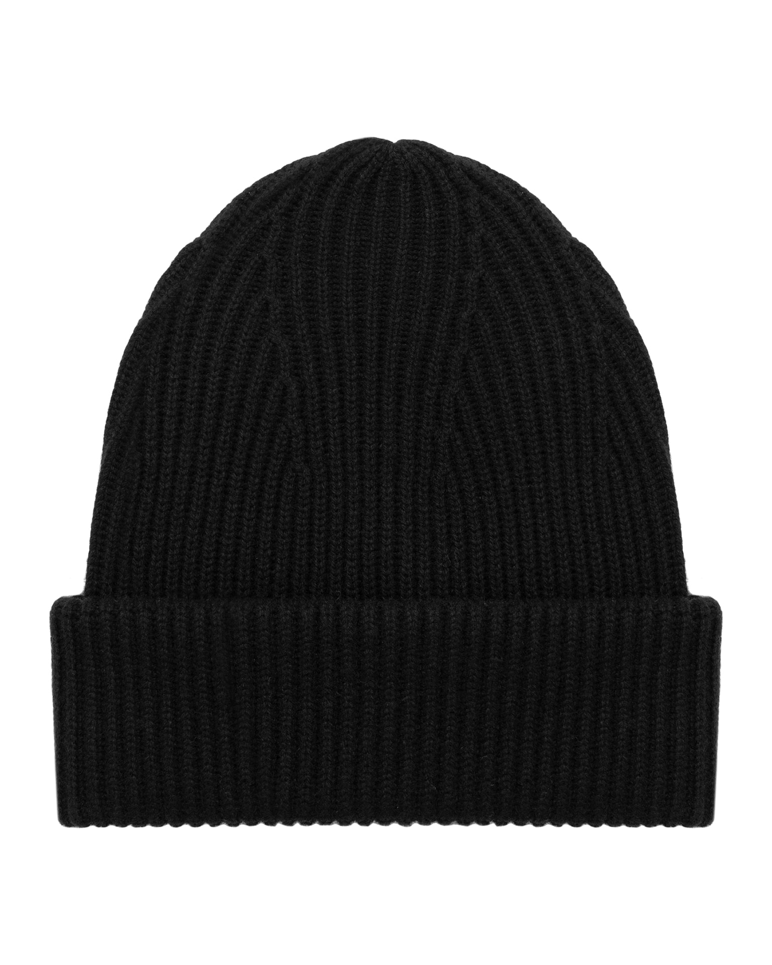 Black ribbed wool beanie, Black — photo 2