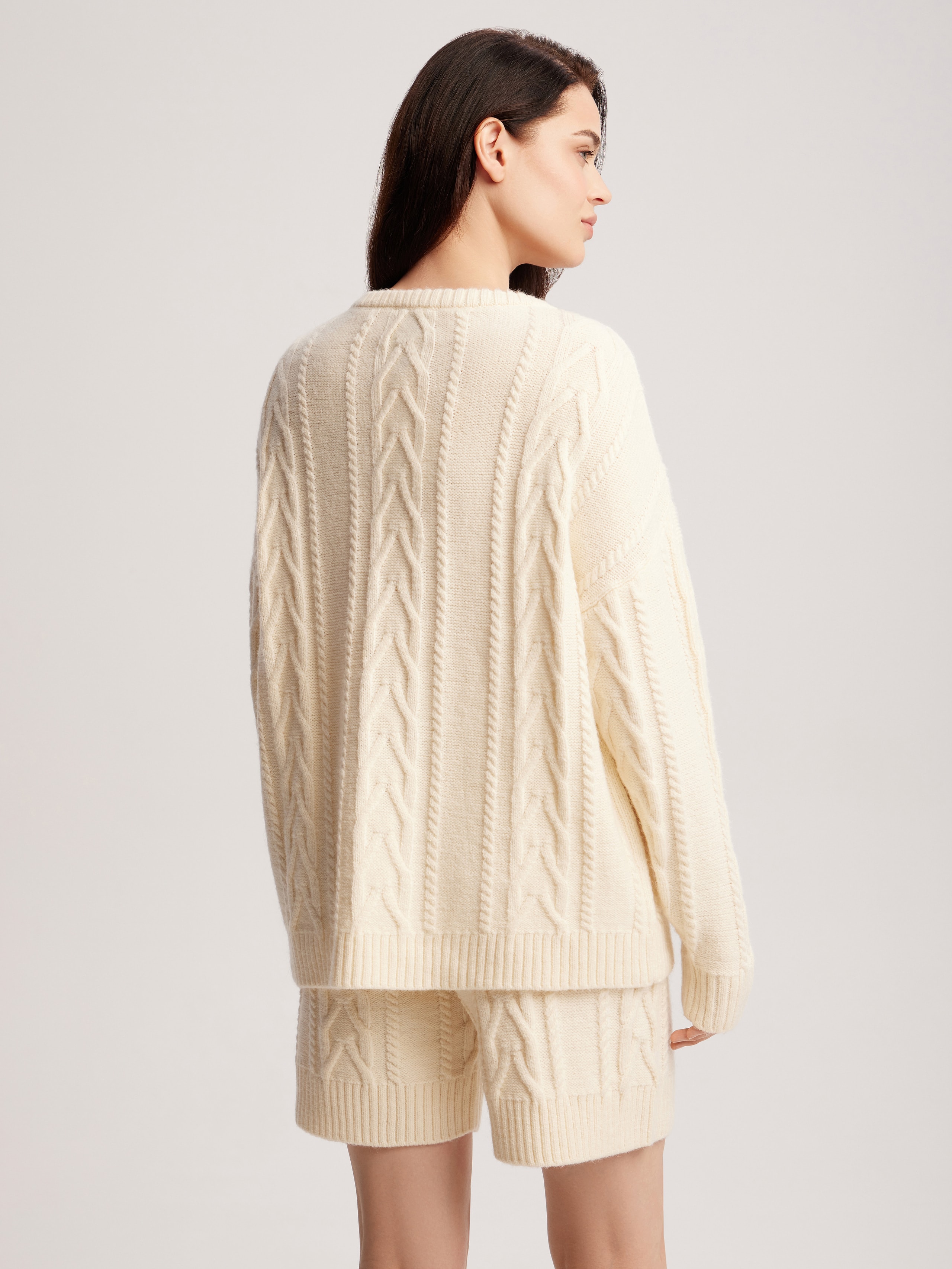 Knitted suit with shorts, Milk — photo 11
