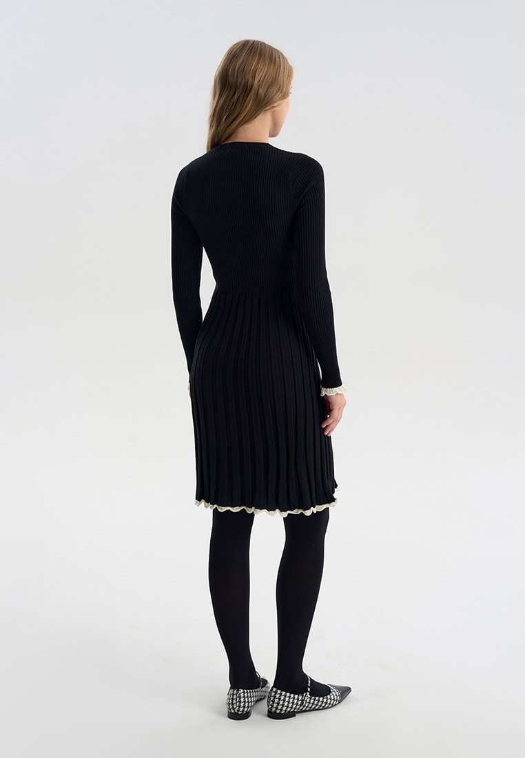 Dress with long sleeves, Black — photo 5