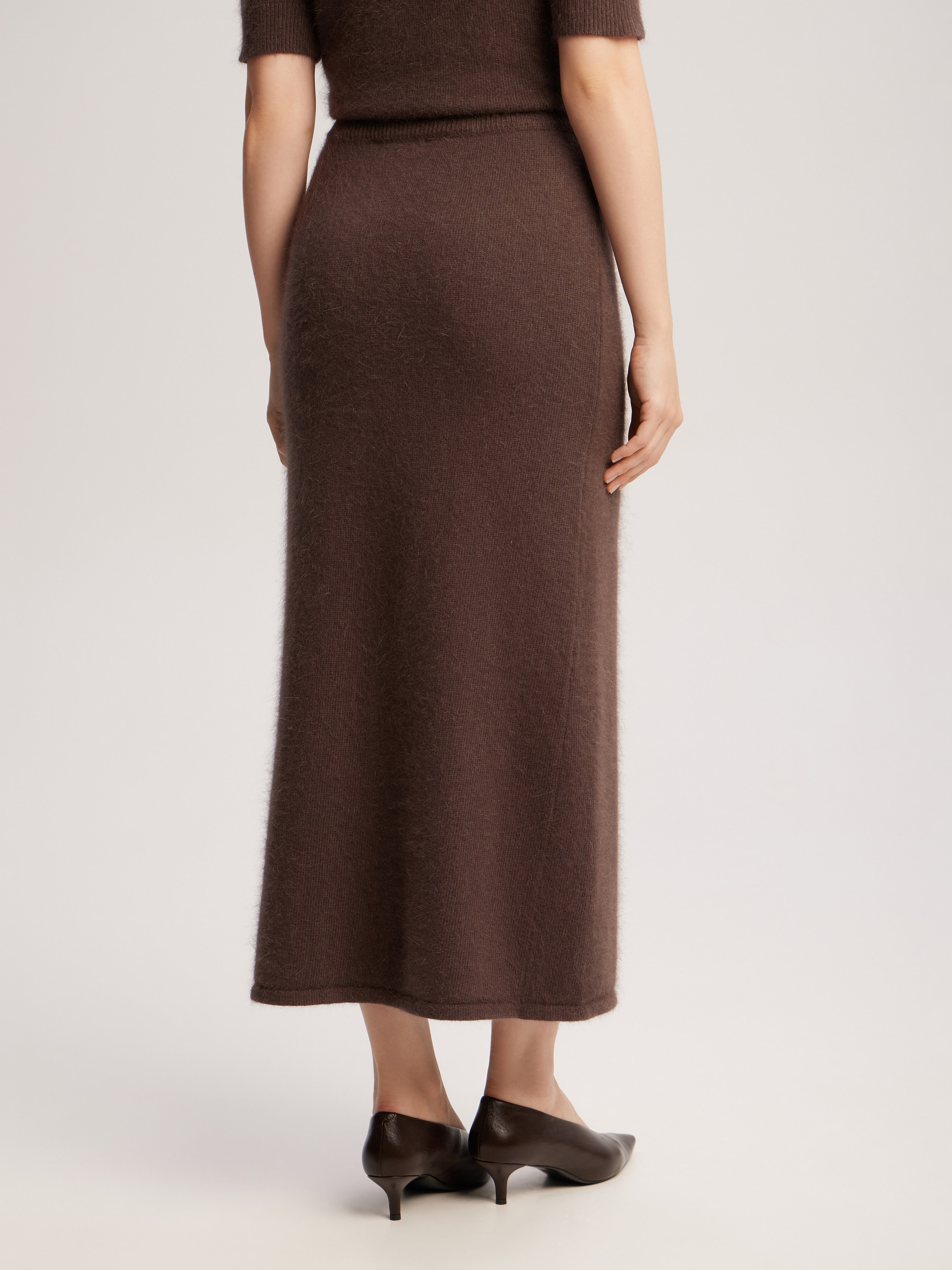 Angora midi skirt, Brown — photo 5