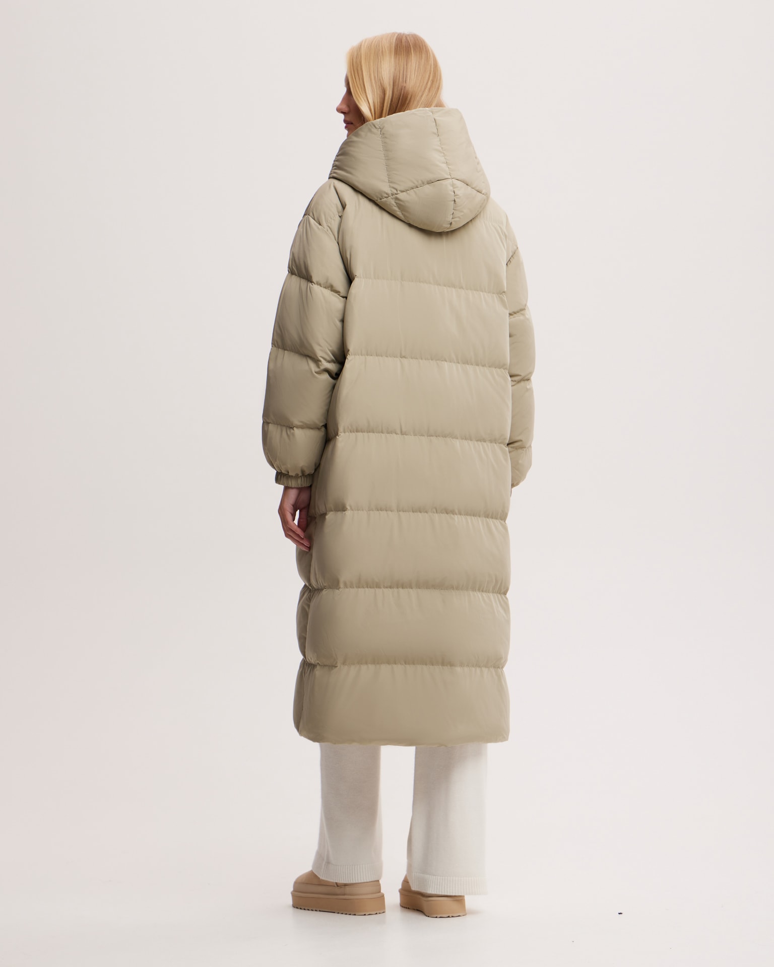 Khaki puffer jacket with snap fasteners, Khaki — photo 3