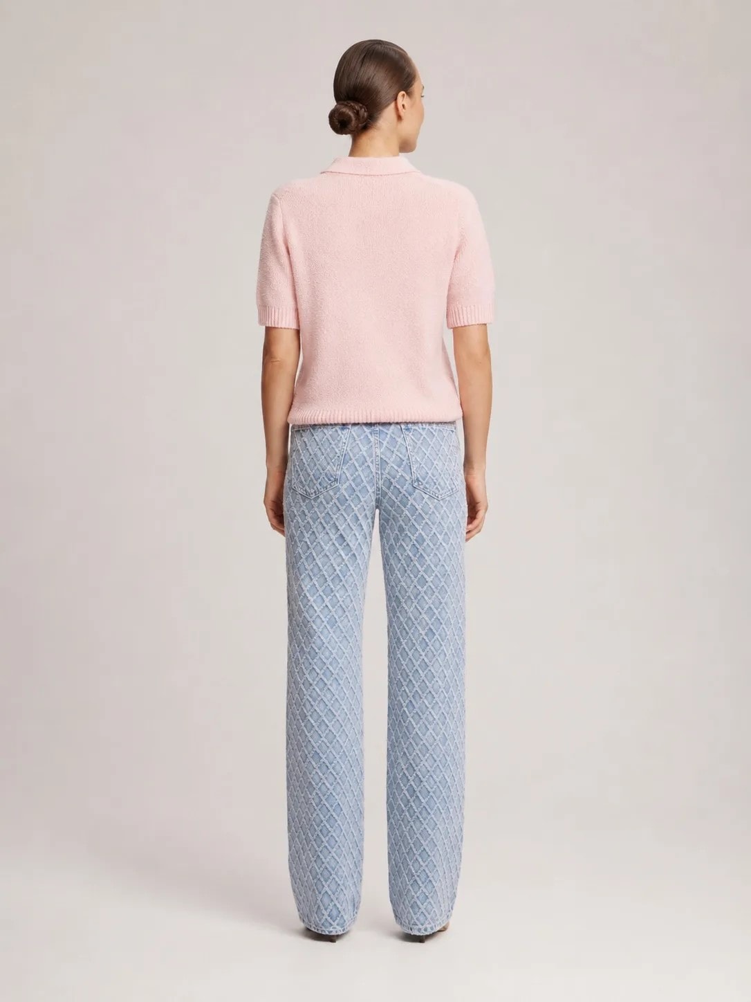 Polo jumper made of boucle yarn, Pink — photo 6