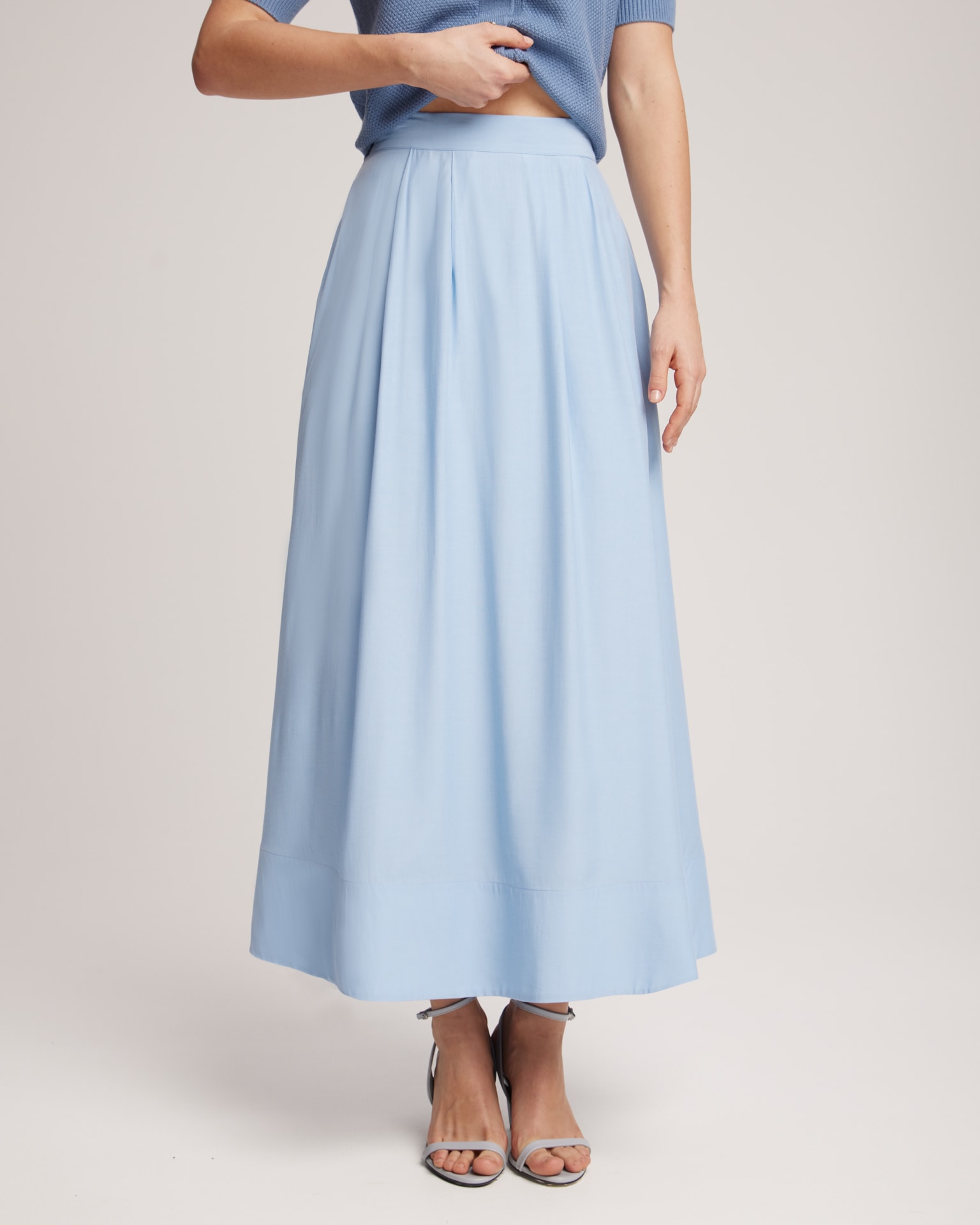 Flowing midi skirt, Blue — photo 3